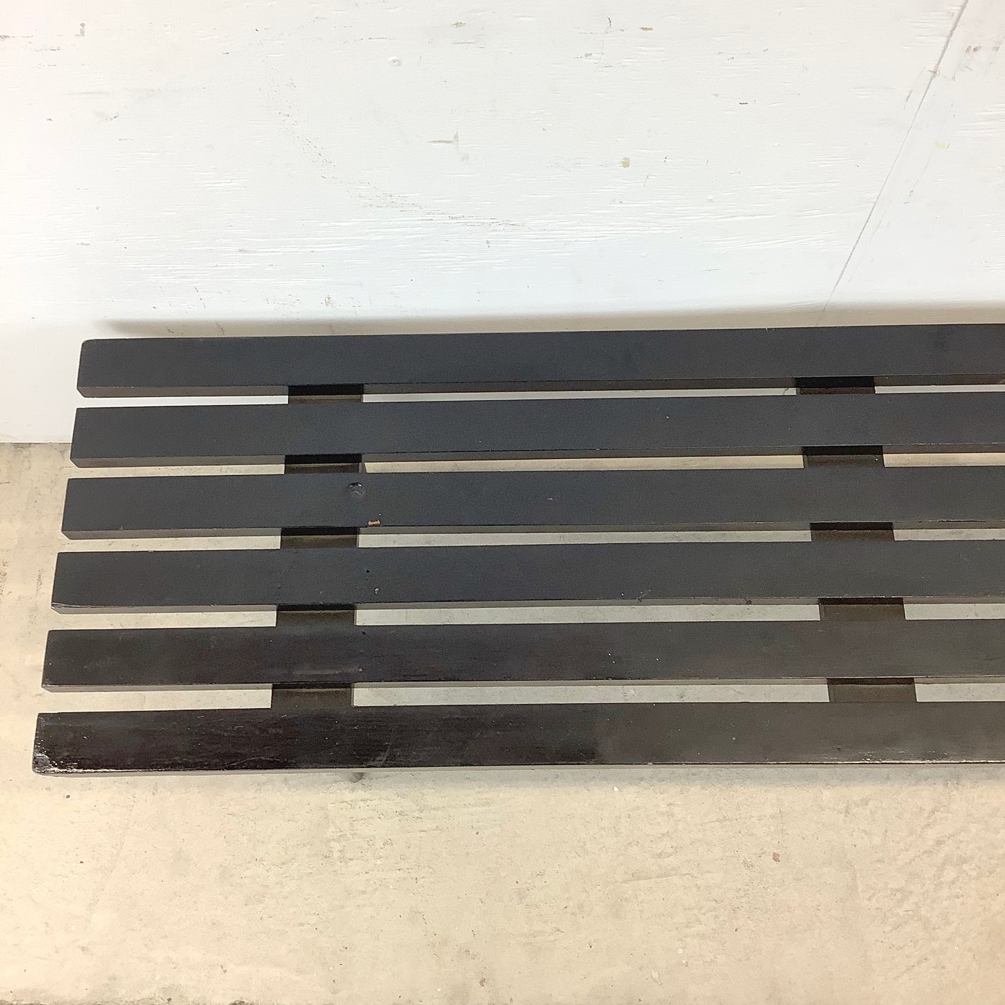 Vintage Modern Black Slat Coffee Table or Bench