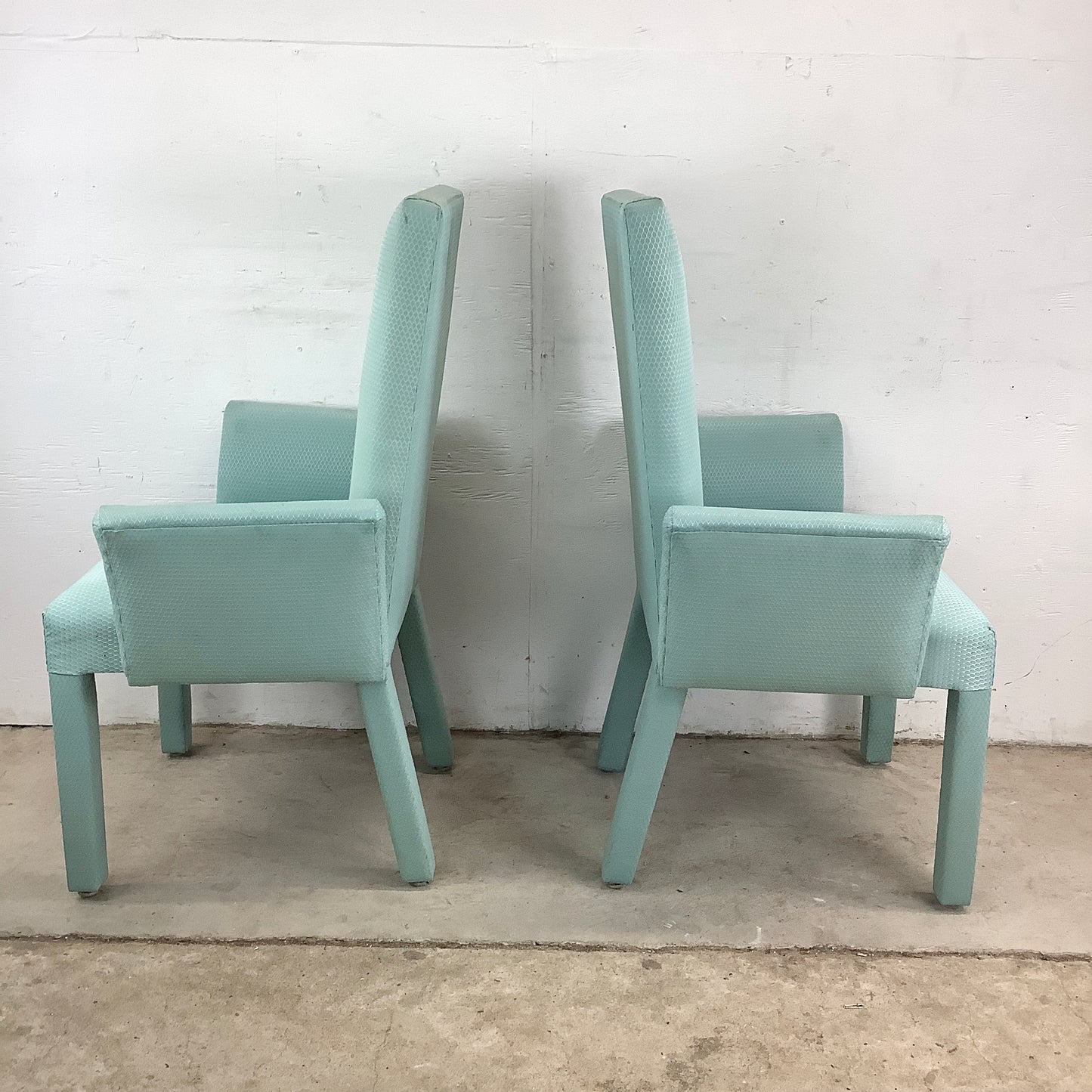 Sculptural Upholstered Armchairs – Vintage Pair
