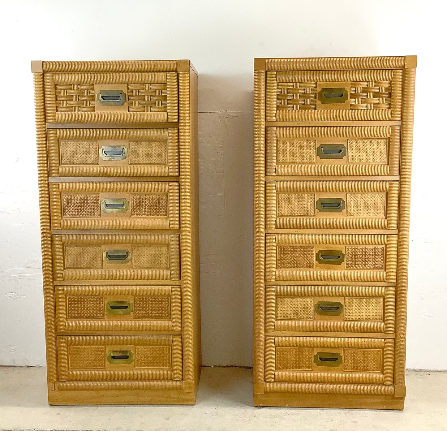 Pair Vintage Coastal Lingerie Chests by Dixie