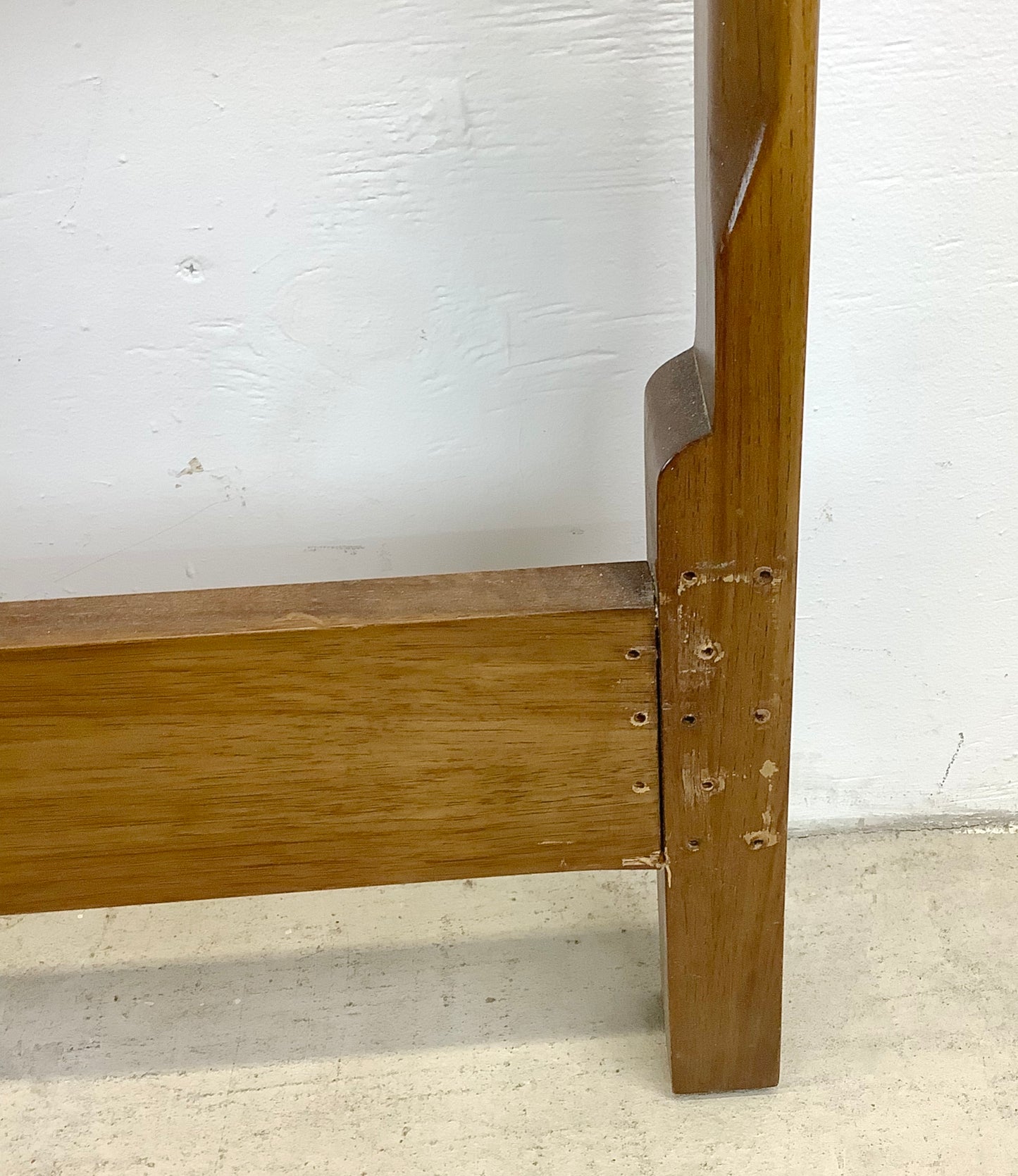 Mid-Century Walnut and Cane Headboard- King Size