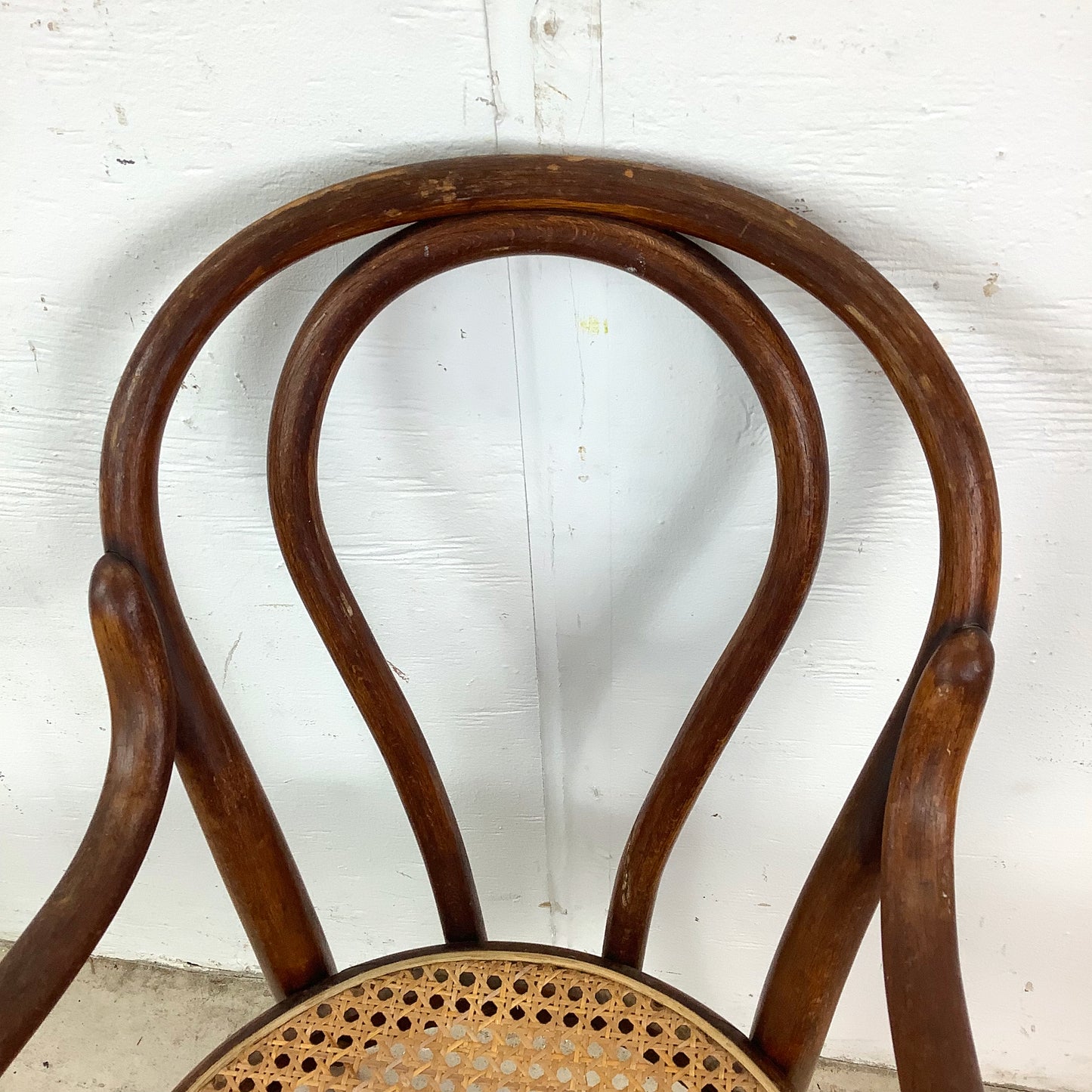 Vintage Thonet Style Children's Armchair With Bentwood Frame and Cane Seat