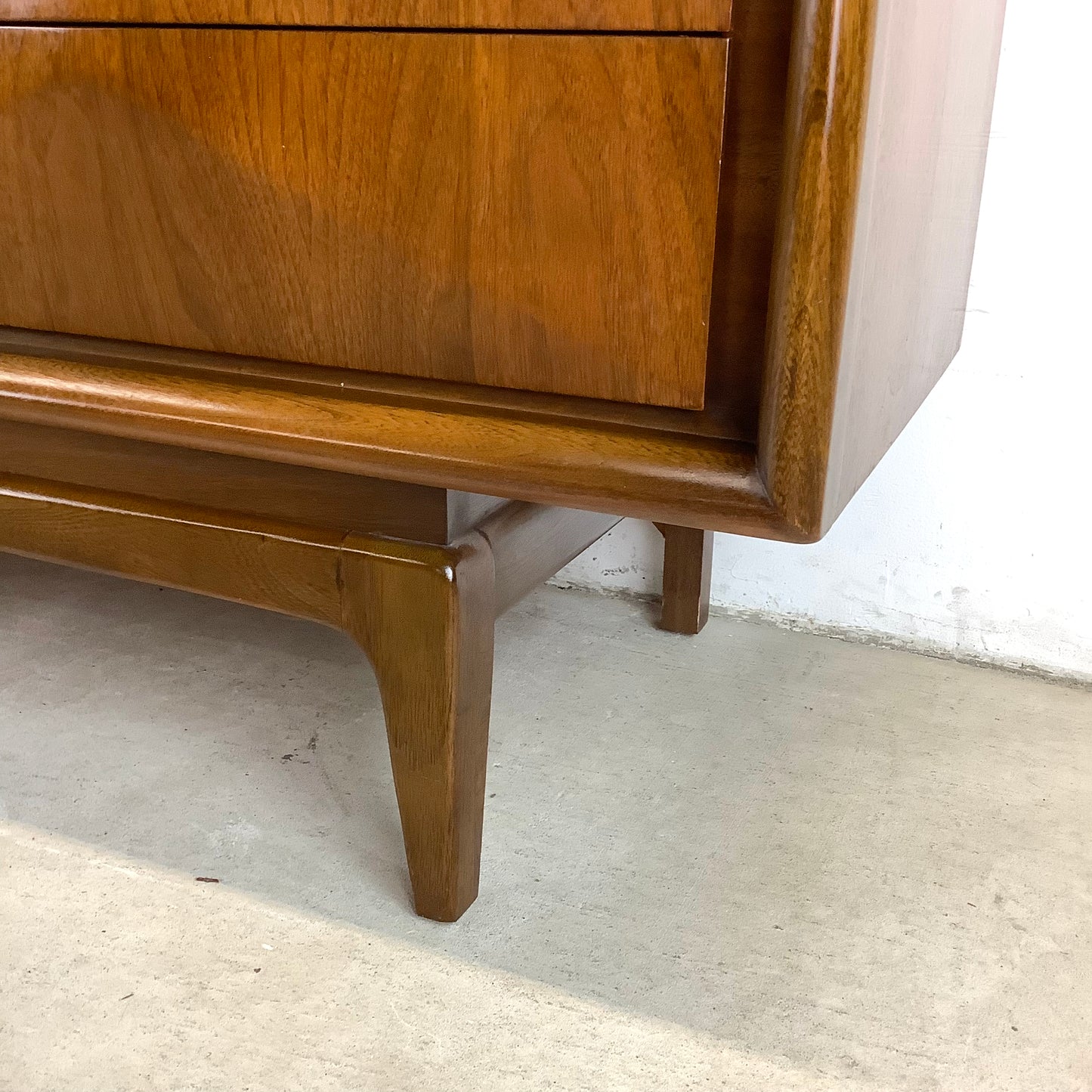 MCM Walnut Diamond Front Dresser by United Furniture
