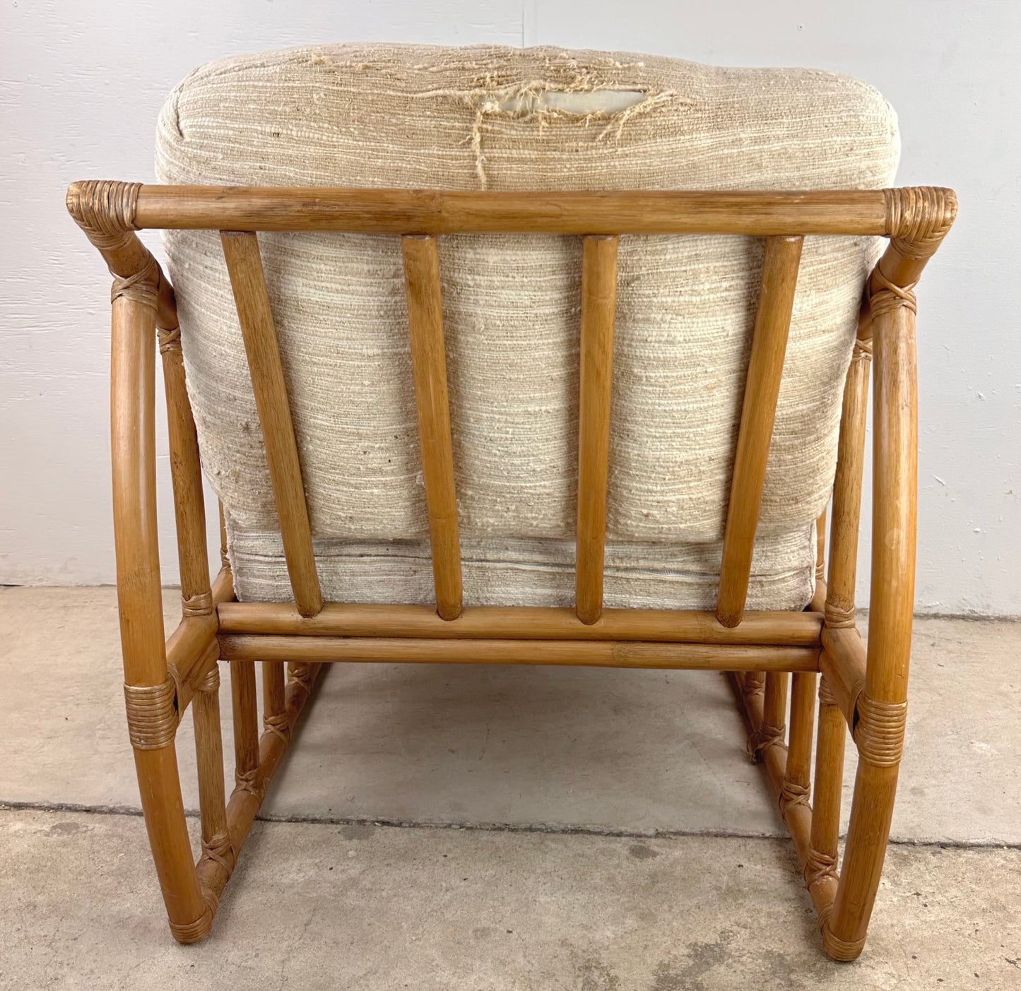Vintage Coastal Rattan Armchair by Ficks Reed
