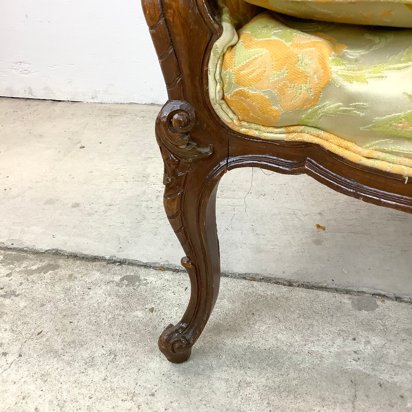 Vintage Louis XV Style Wingback Armchair