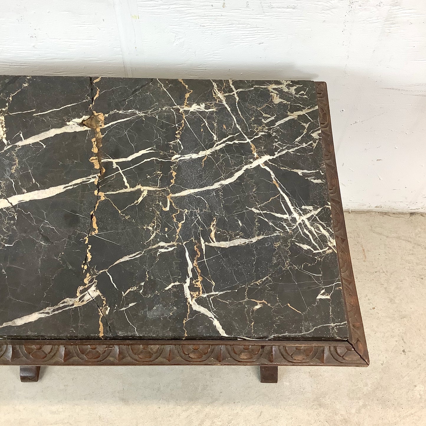 Small Antique Coffee Table With marble top