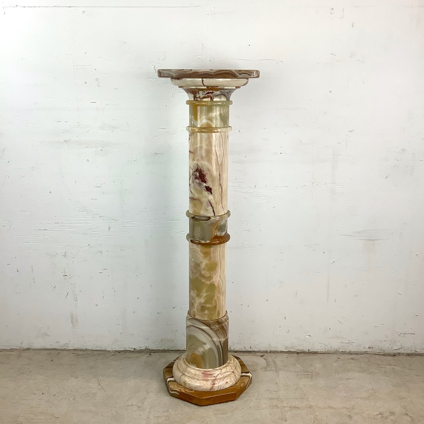 Vintage Column Pedestal with Vase