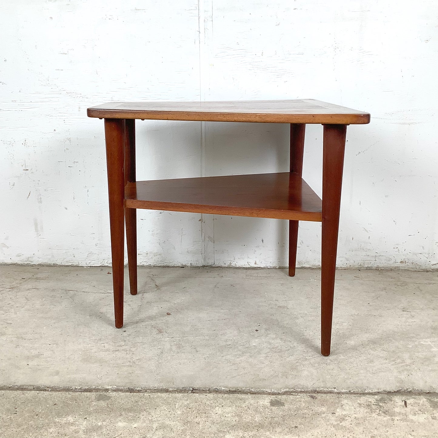 Vintage Trapezoidal Teak End Table