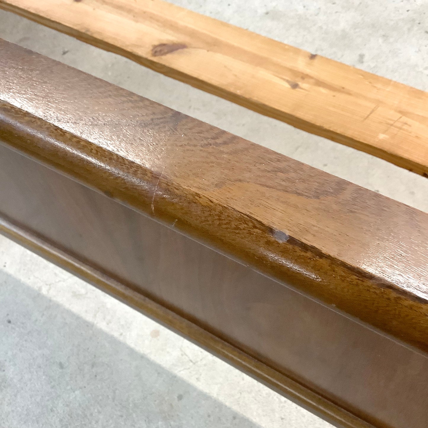 Mid-Century Walnut Diamond Front Bed Frame- Full