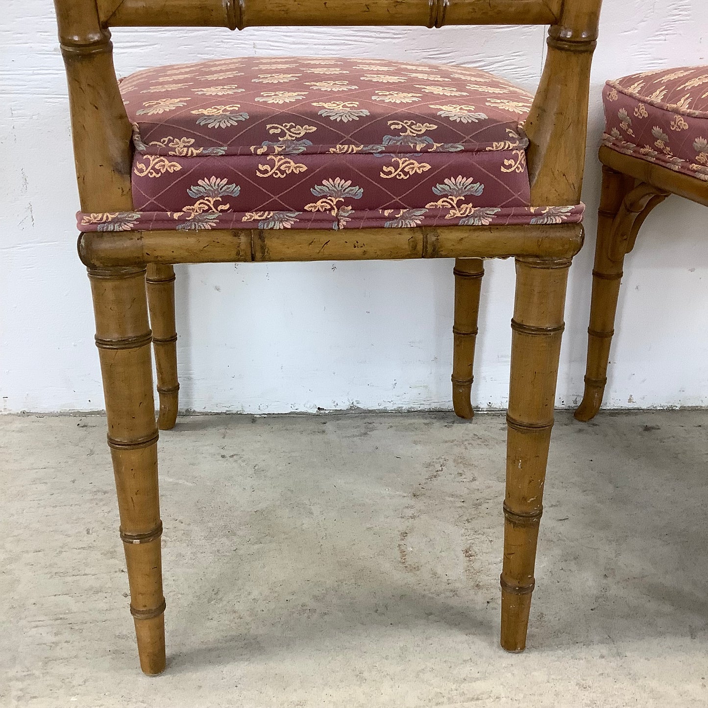 Vintage Regency Faux Bamboo Dining Chairs- set of Six