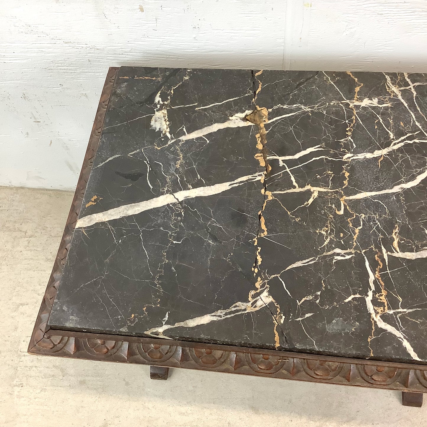Small Antique Coffee Table With marble top