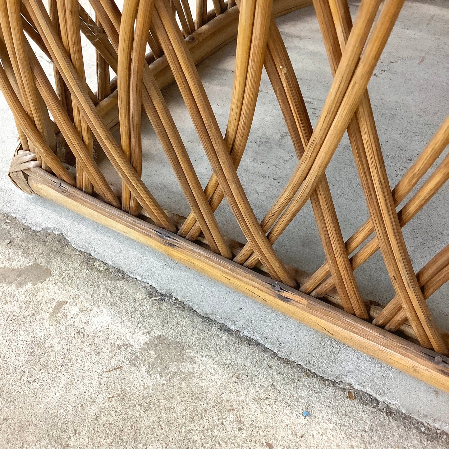 Vintage Split Reed Coastal Accent Chairs