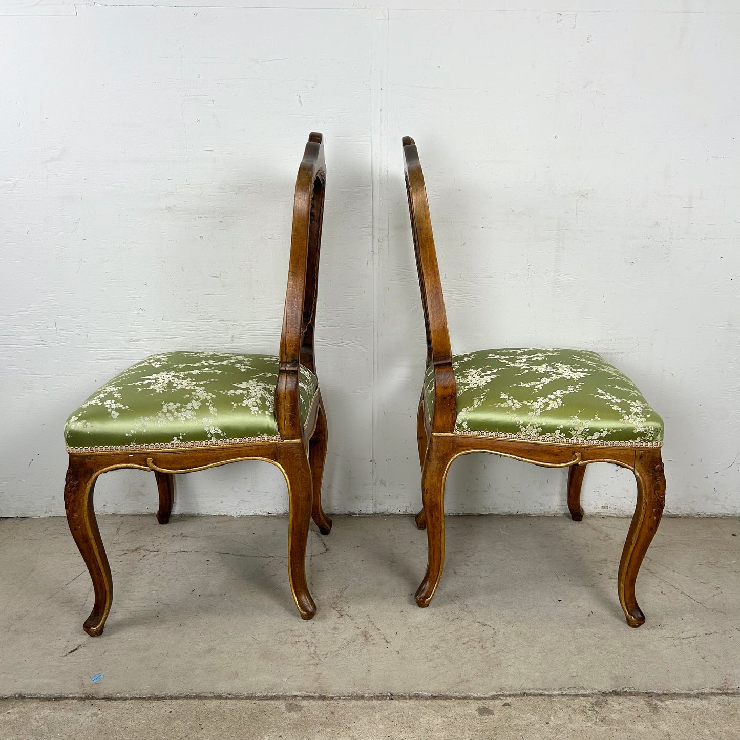 Pair Louis XV Style Side Chairs with Cane Backs
