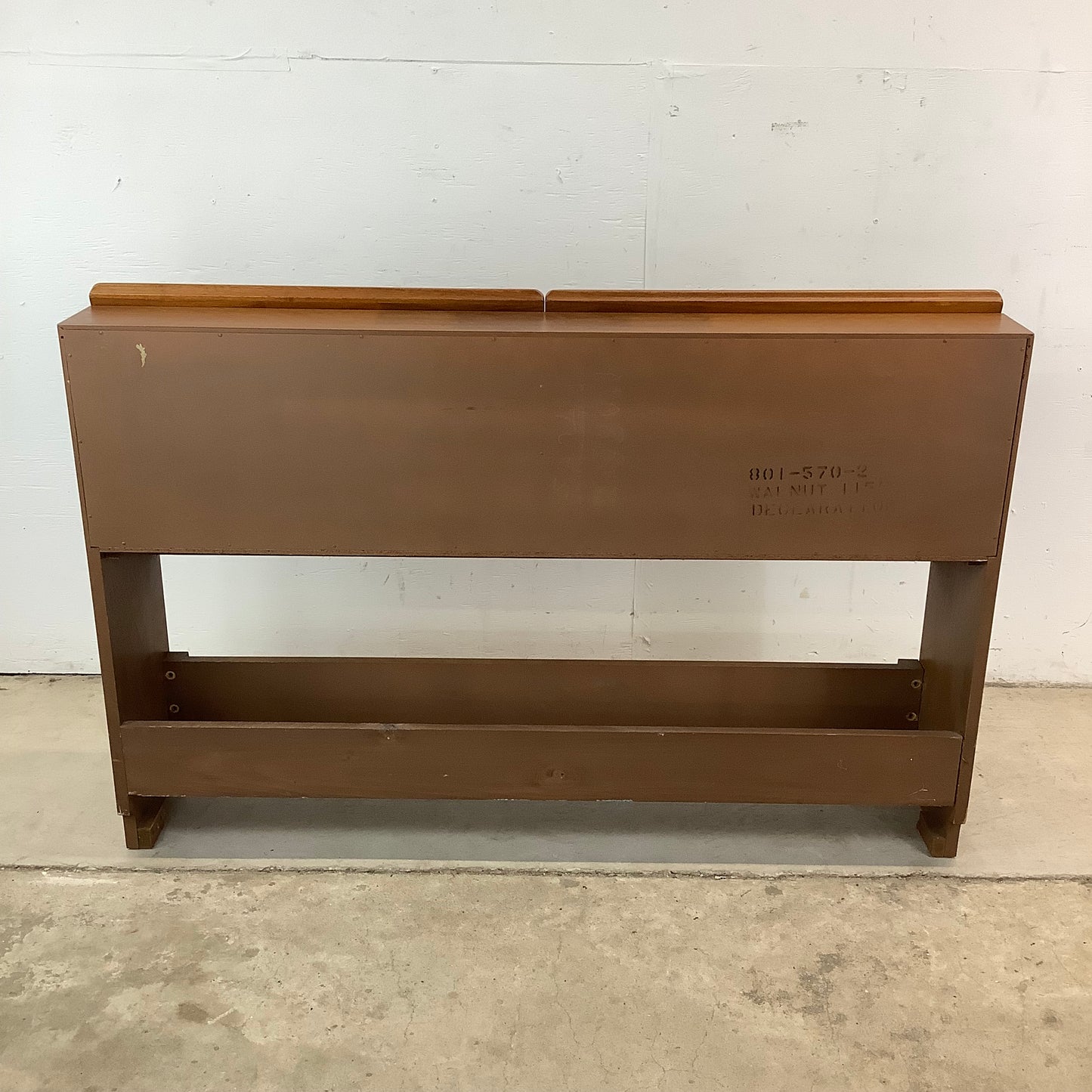 Vintage Walnut Storage Headboard- Full Size