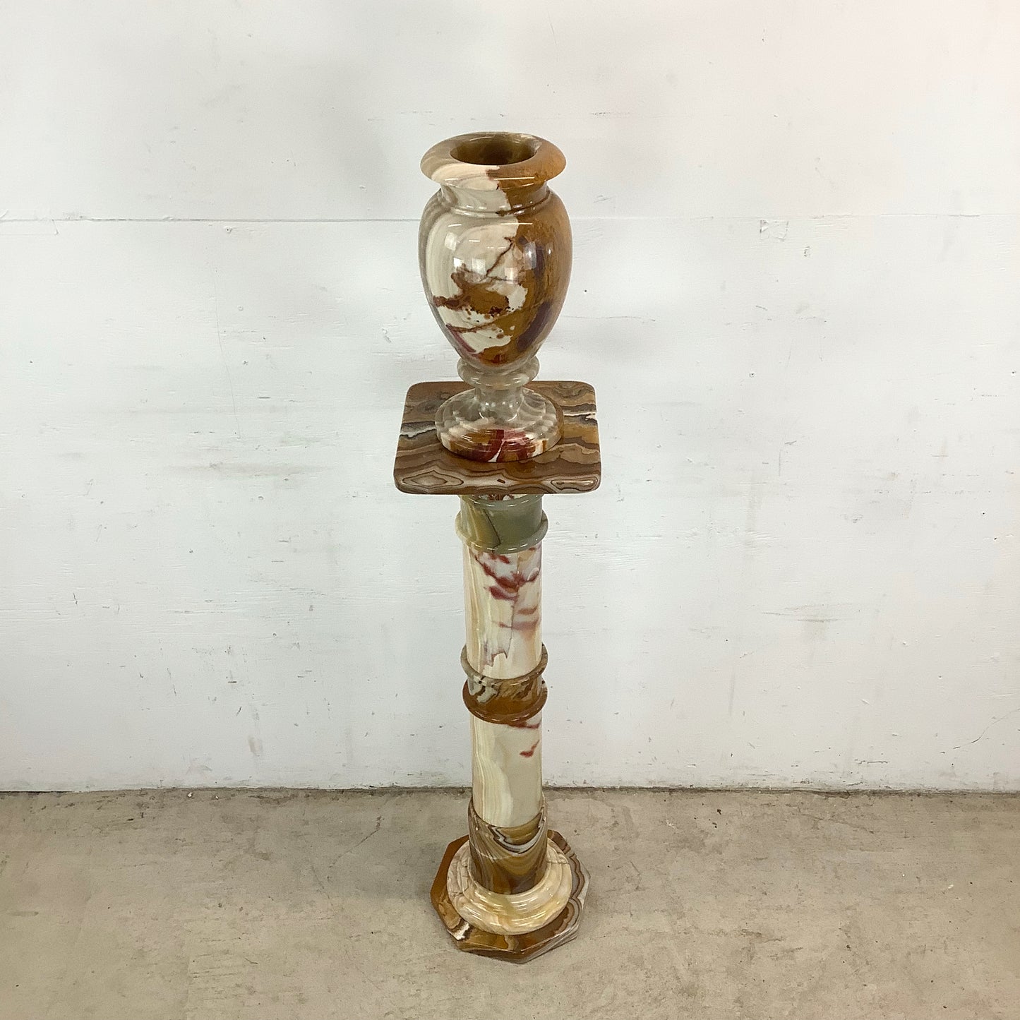 Vintage Column Pedestal with Vase