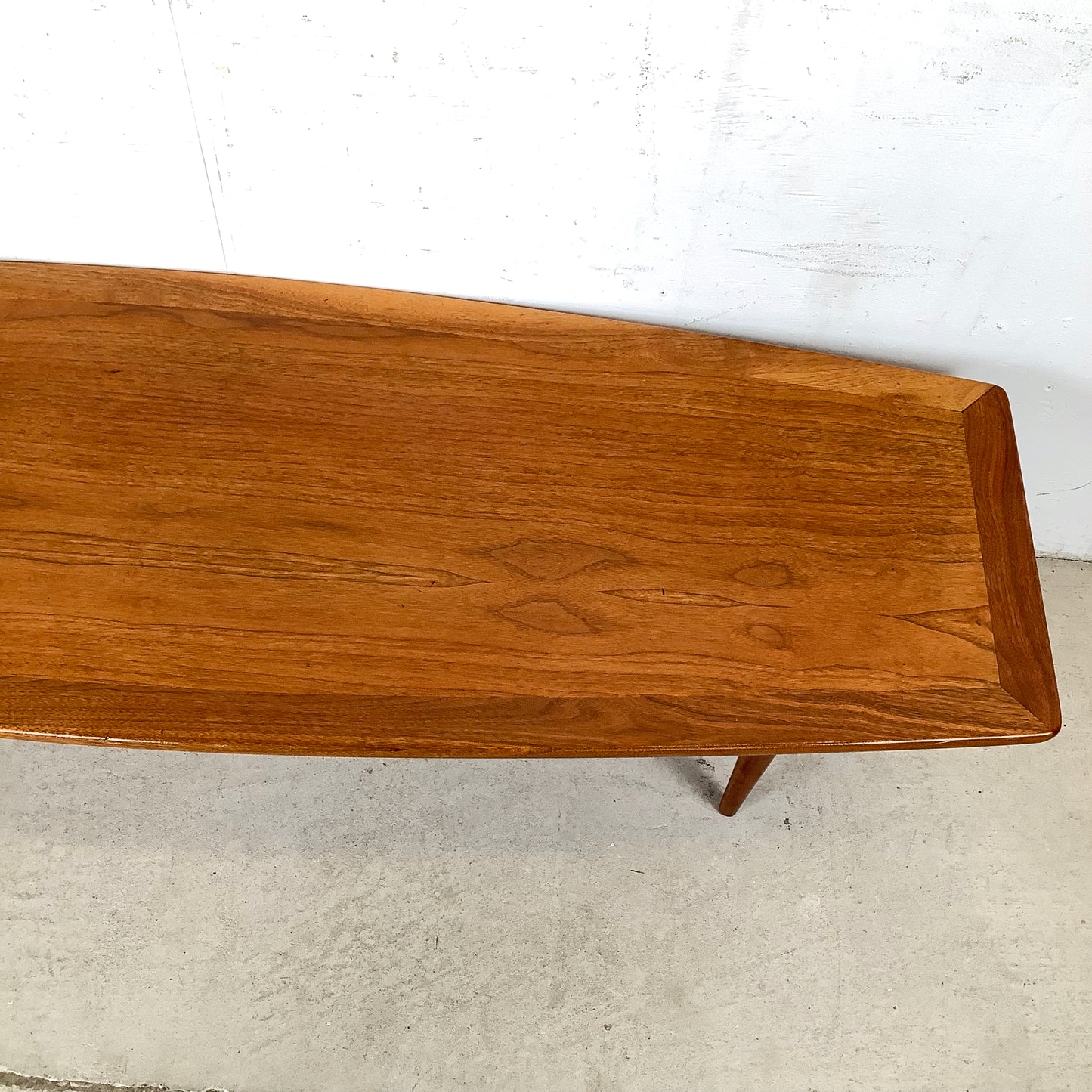 Scandinavian Modern Surfboard Teak Coffee Table