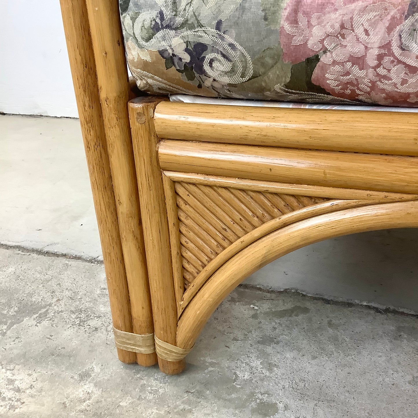 Pair Vintage Coastal Rattan Lounge Chairs