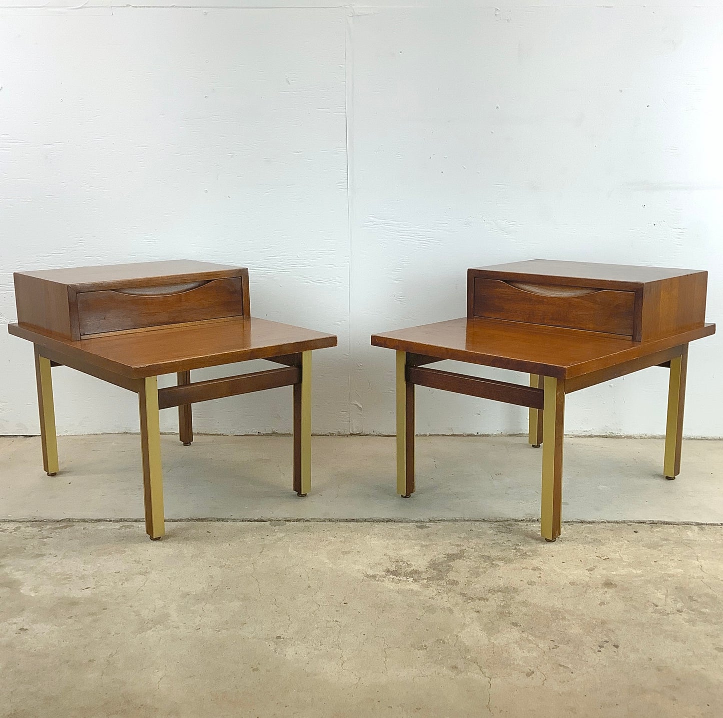 Pair Mid-Century Two Tier Side Tables - American of Martinsville
