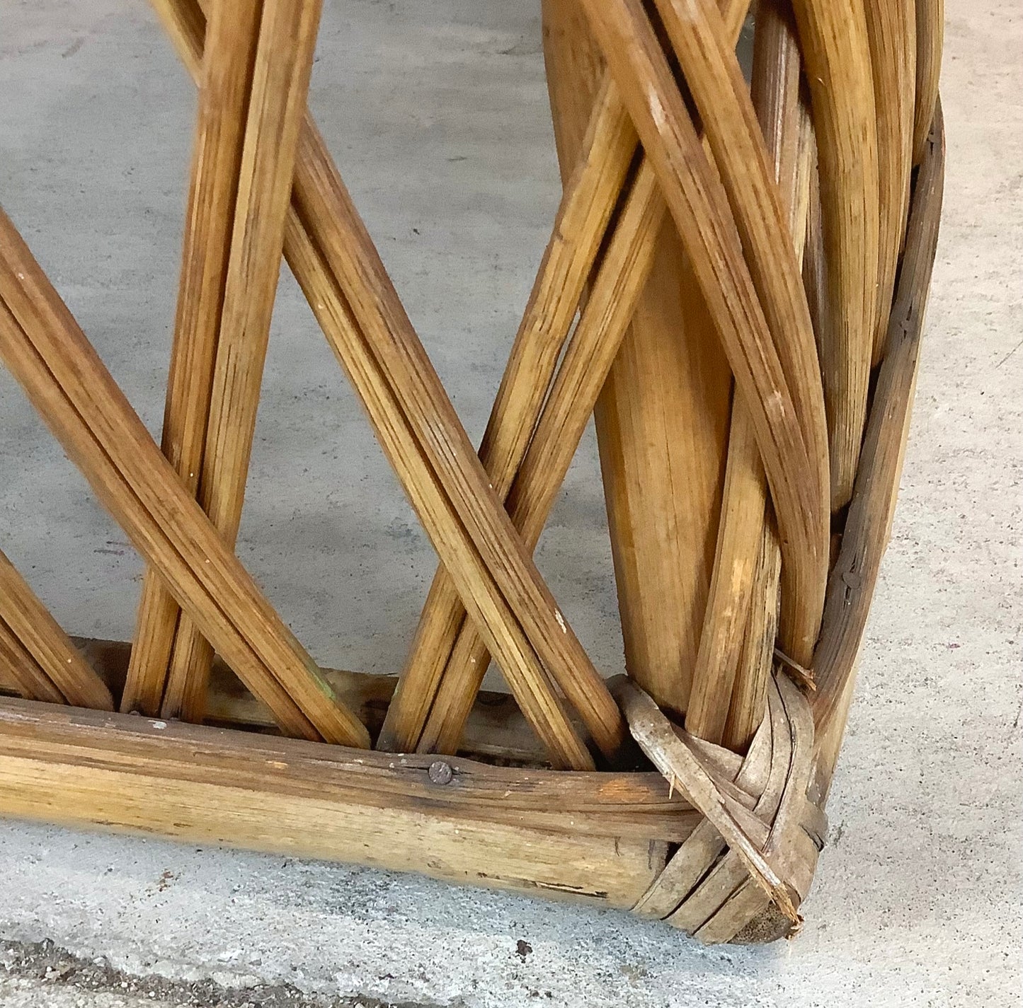 Vintage Split Reed Coastal Accent Chairs