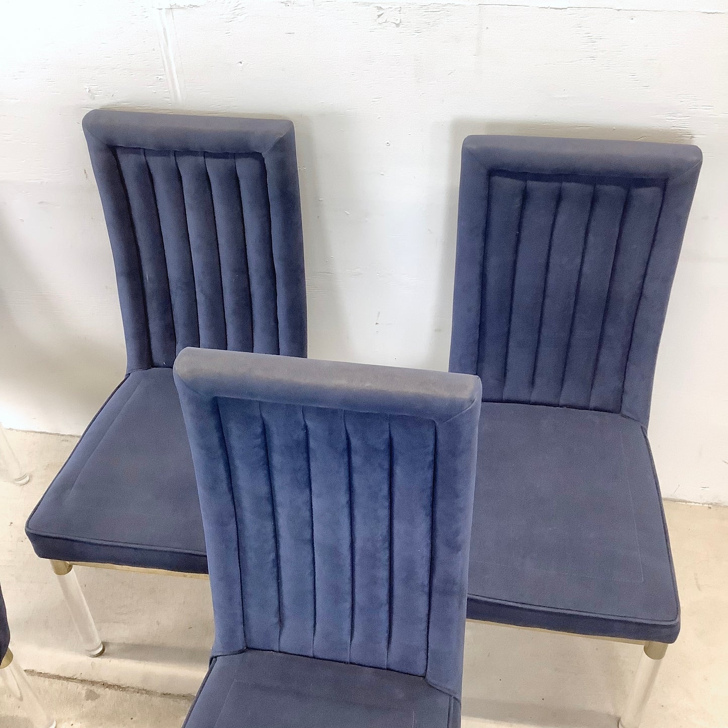 Vintage Modern Dining Chairs w/ Lucite Legs by Charles Hollis Jones- Six