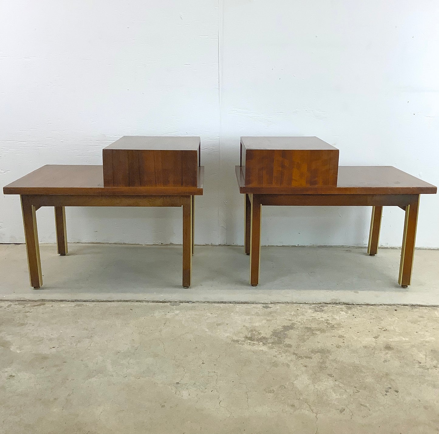 Pair Mid-Century Two Tier Side Tables - American of Martinsville