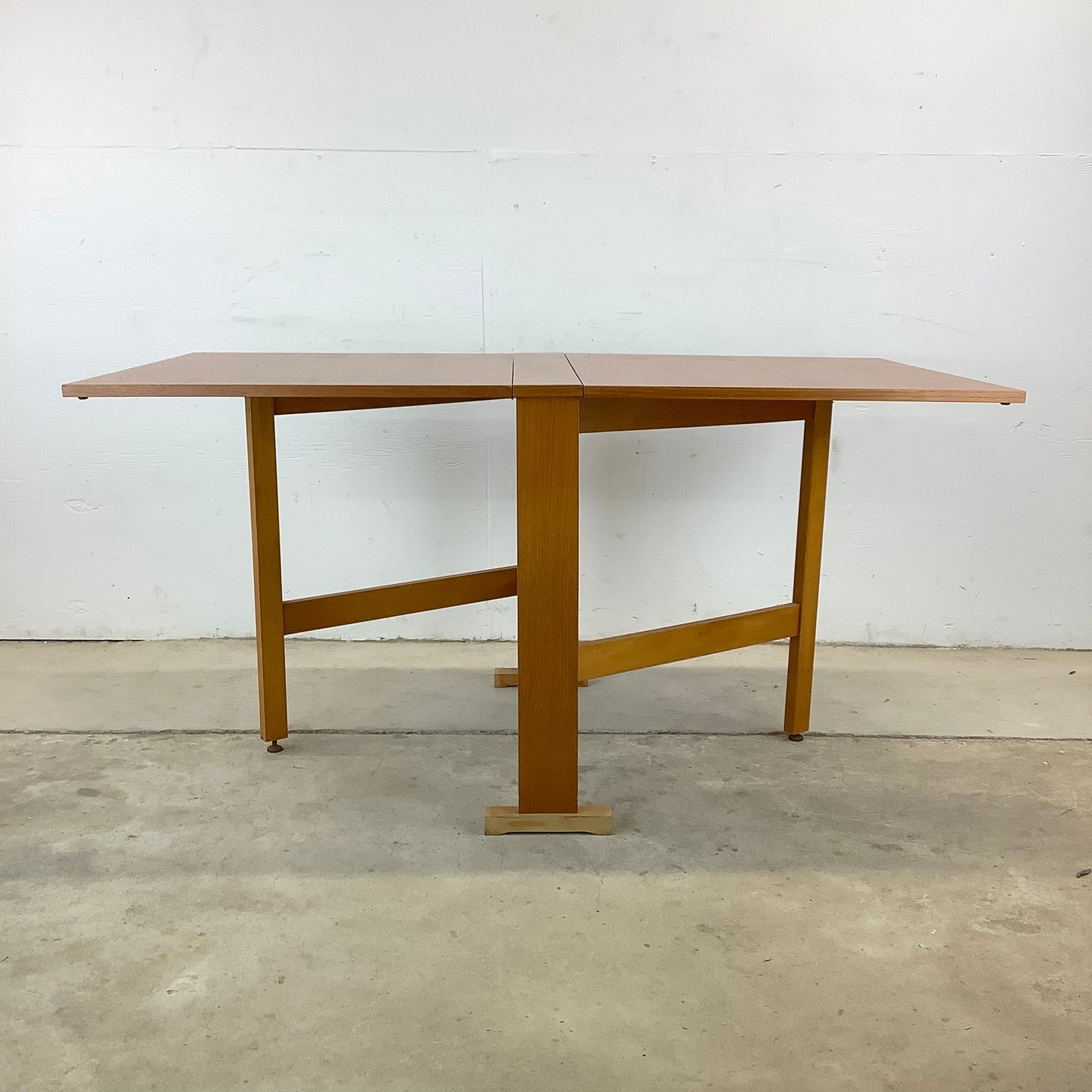 Petite Danish Modern Drop Leaf Teak Dining Table