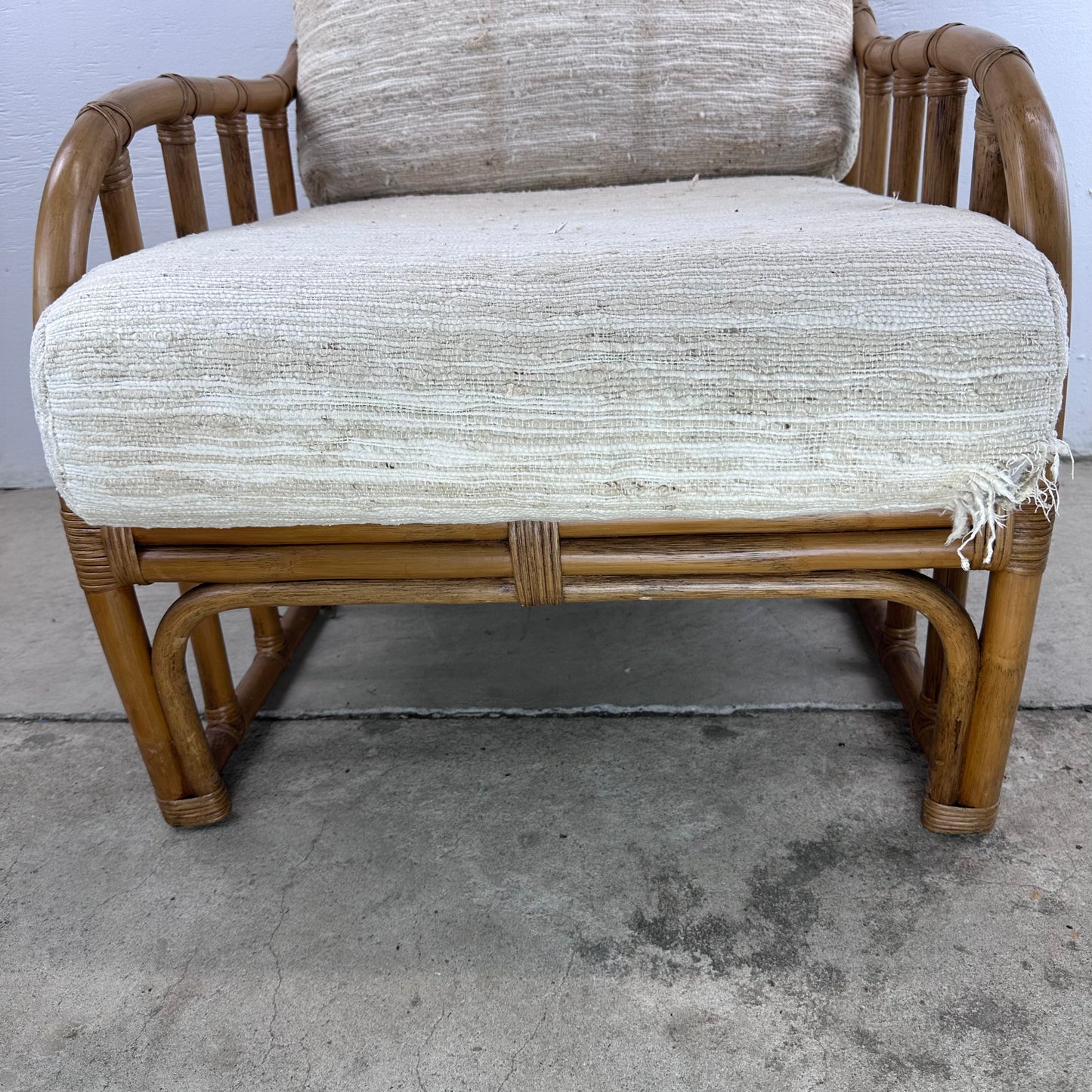Vintage Coastal Rattan Armchair by Ficks Reed