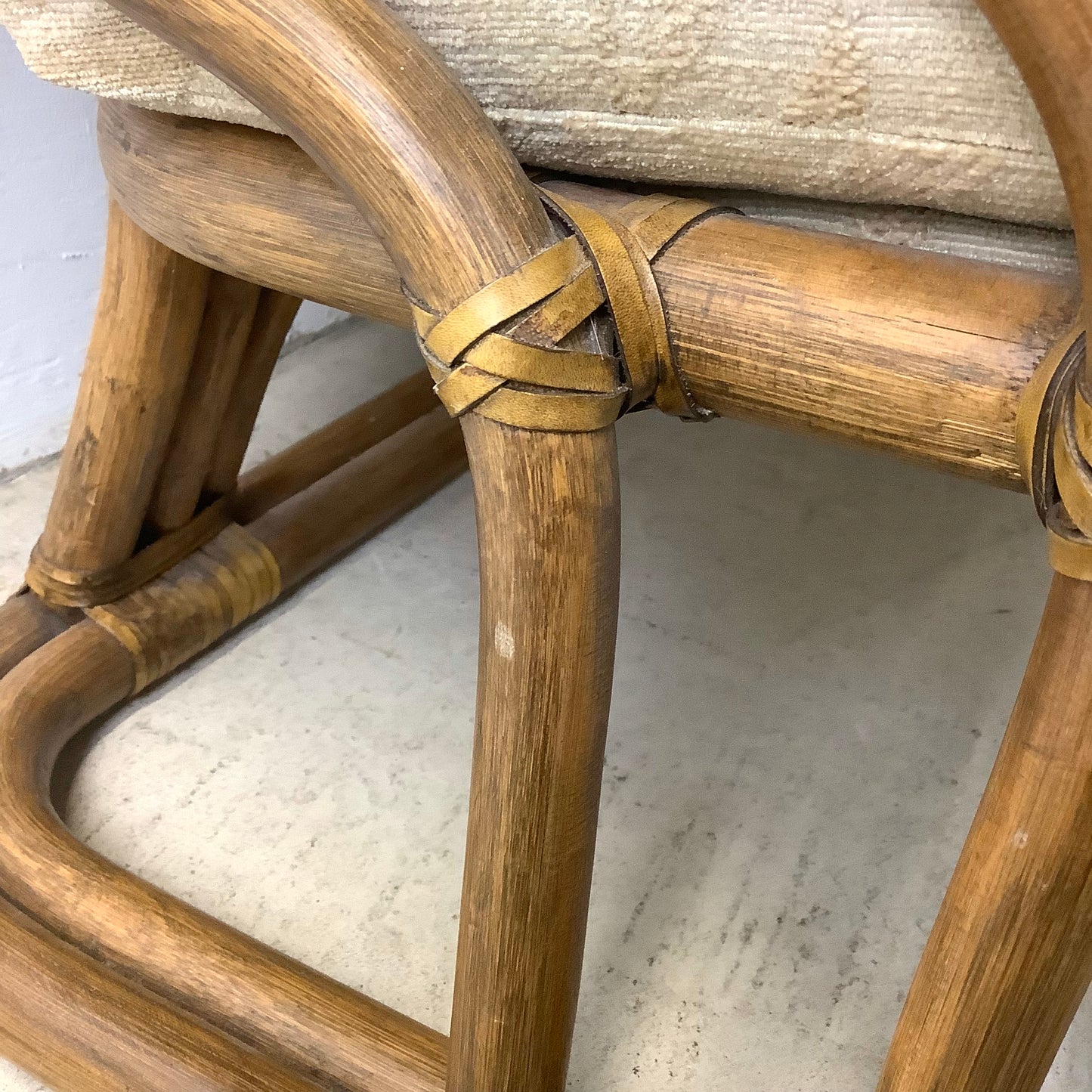 Vintage Coastal Rattan Loveseat
