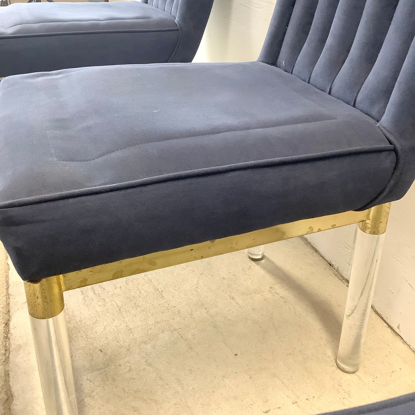 Vintage Modern Dining Chairs w/ Lucite Legs by Charles Hollis Jones- Six