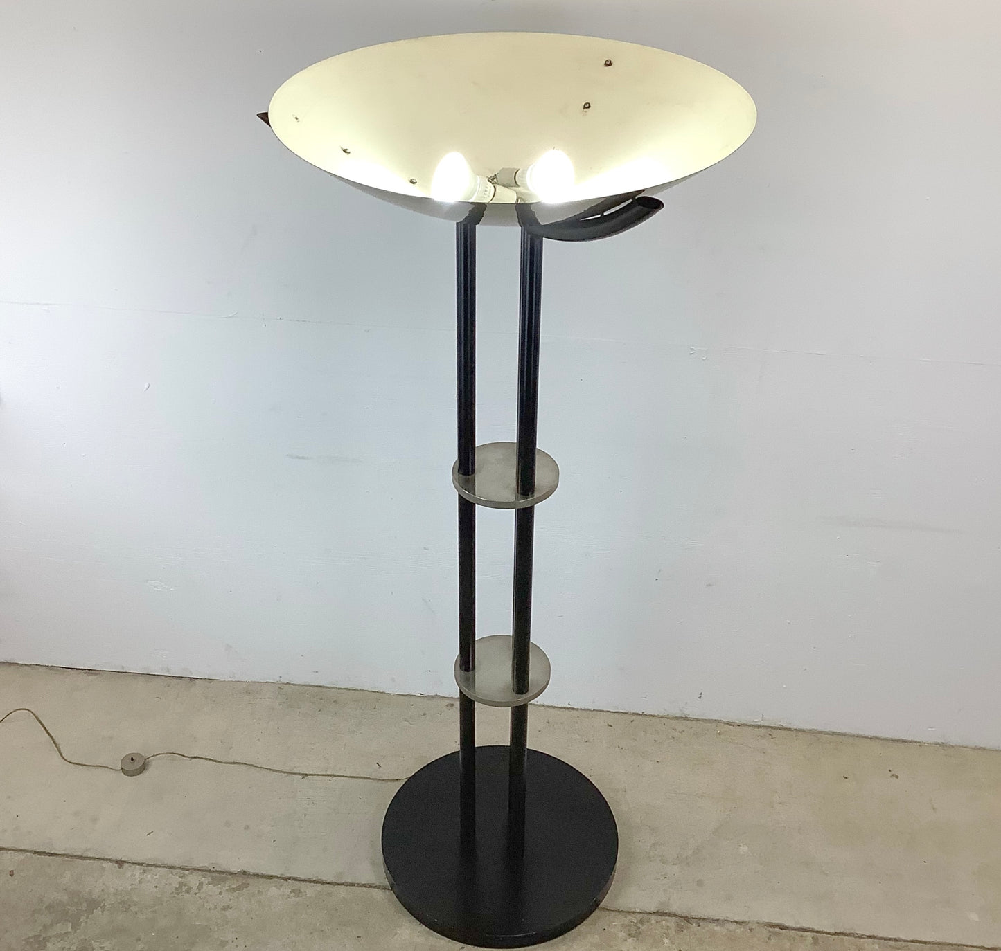 Large Modernist Torchiere Floor Lamp after Karl Springer