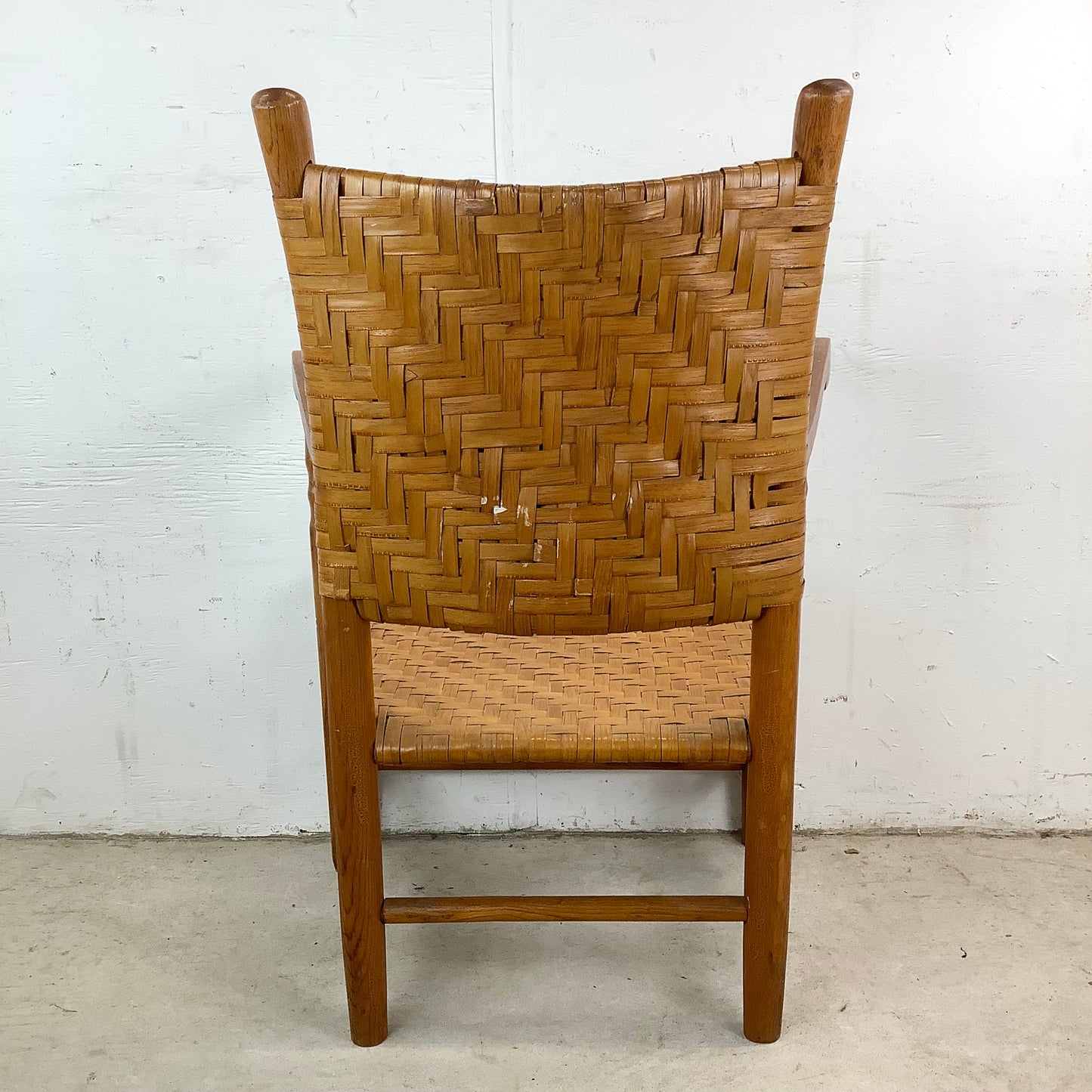 Rustic Vintage Rattan Back Armchair