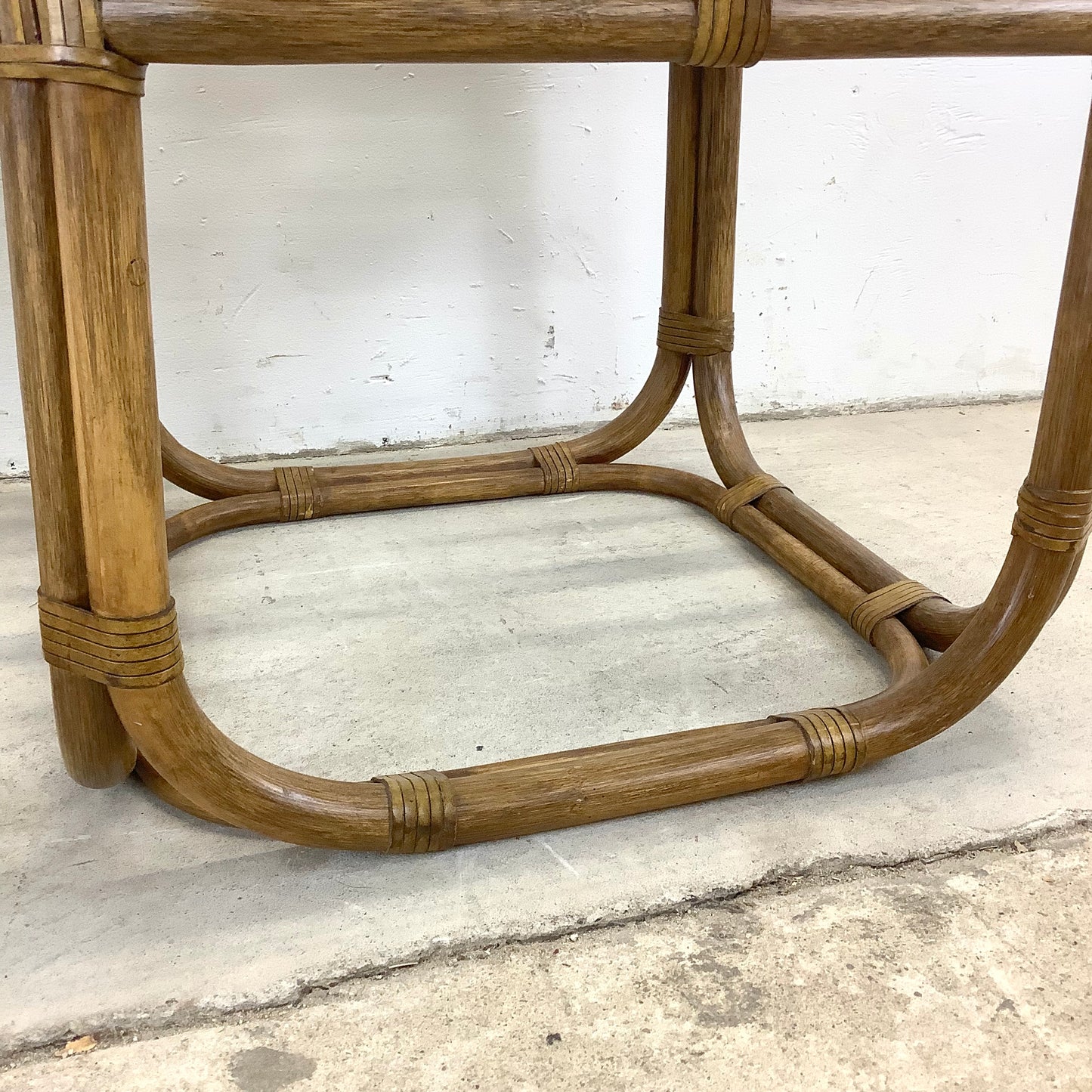 Pair Vintage Rattan End Tables