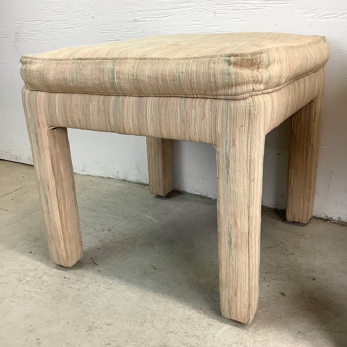 Vintage Karl Springer–Style Upholstered Stools- pair