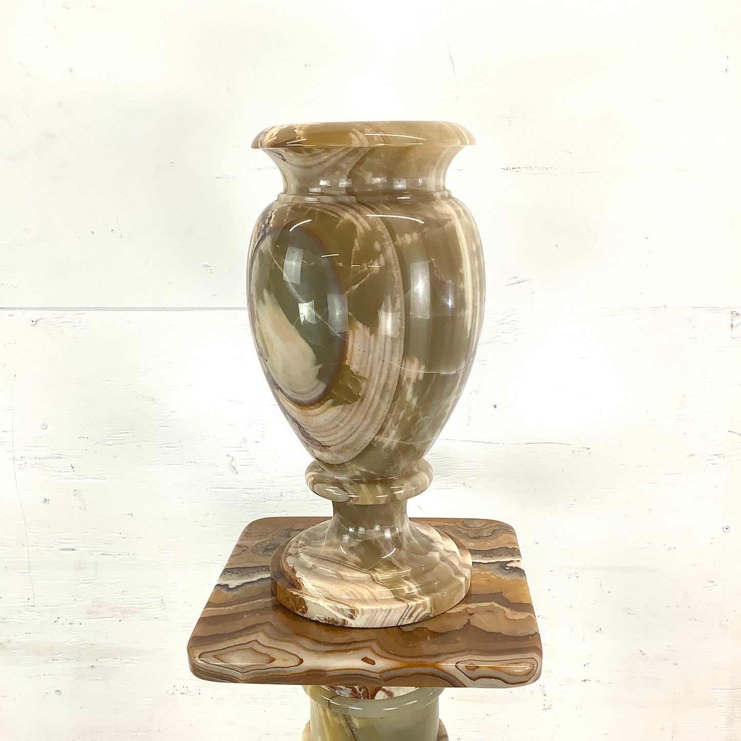 Vintage Column Pedestal with Vase