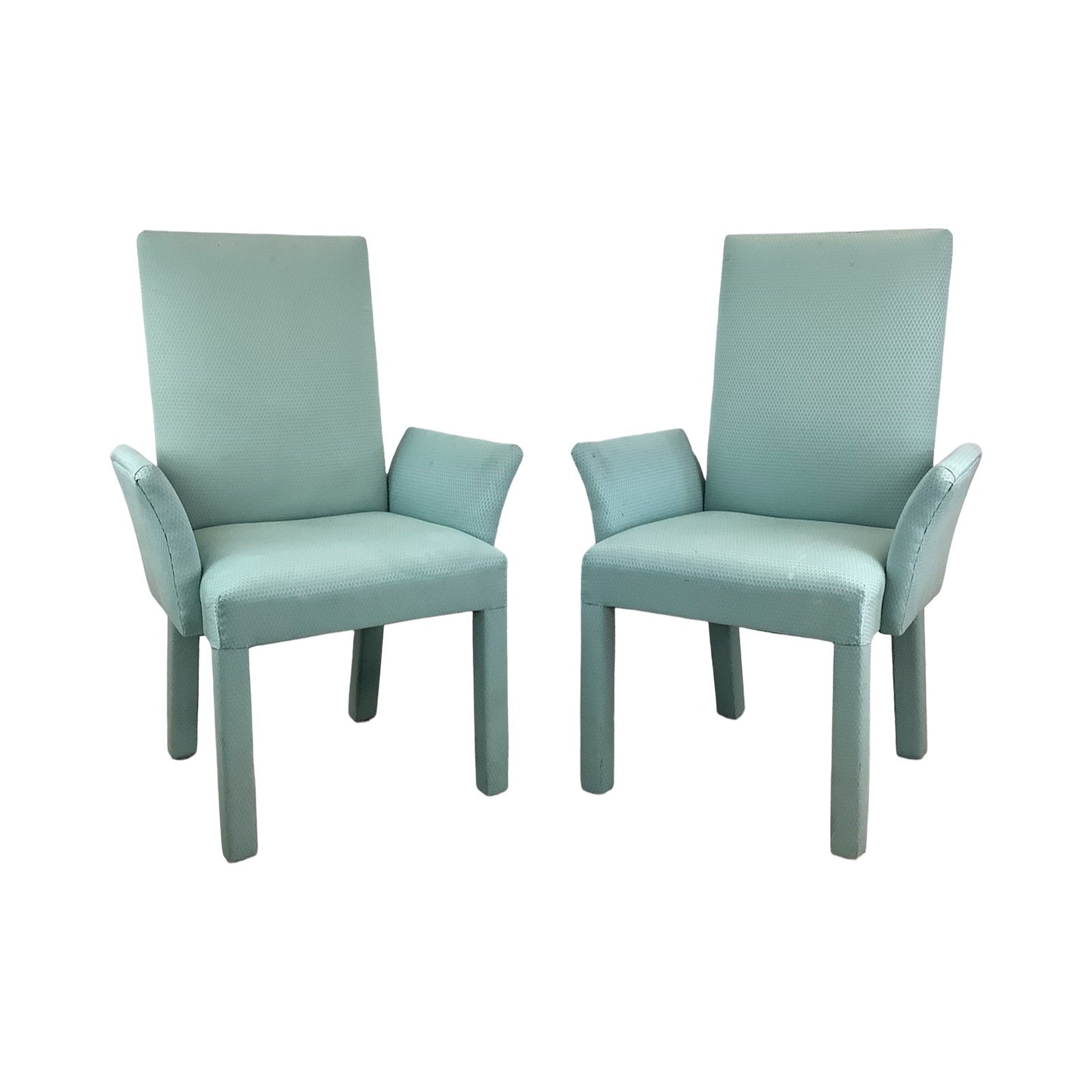Sculptural Upholstered Armchairs – Vintage Pair