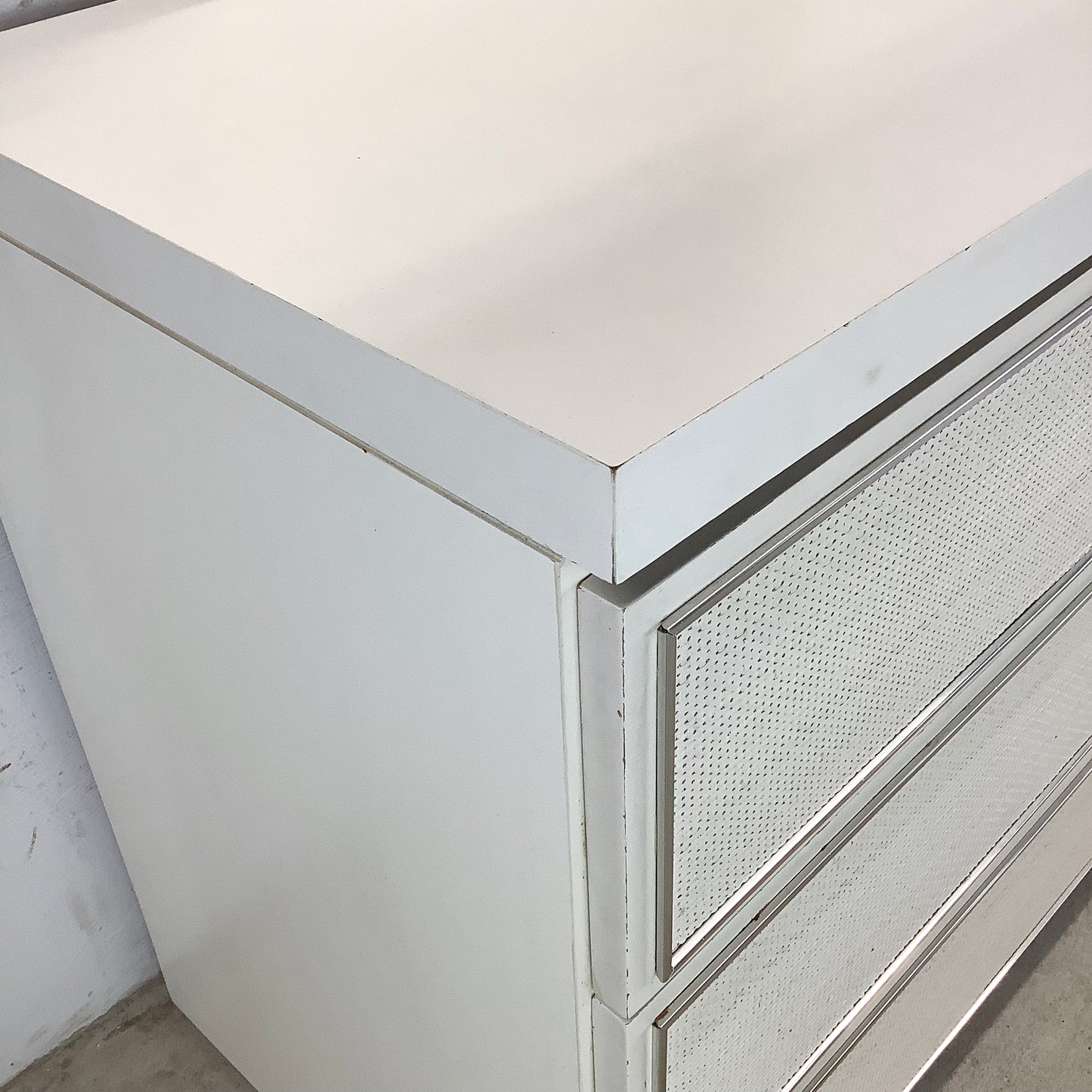 Vintage Modern Three Drawer Dresser With Mirror