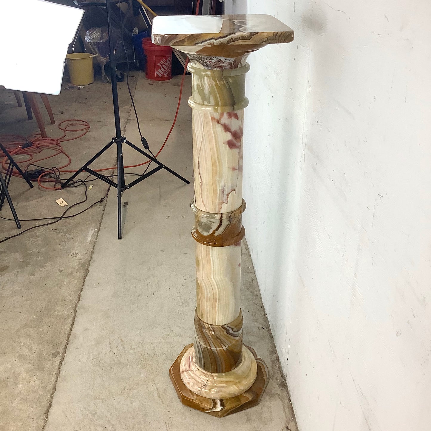 Vintage Column Pedestal with Vase