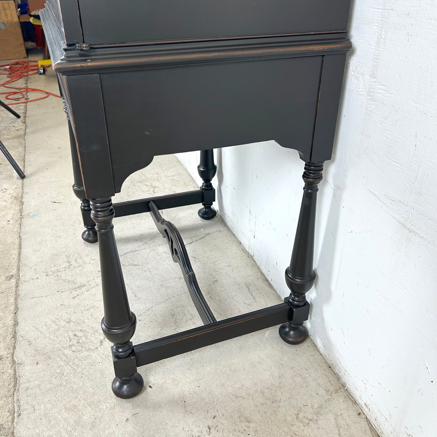 Tall Traditional Modern Bar Cabinet With Dropfront
