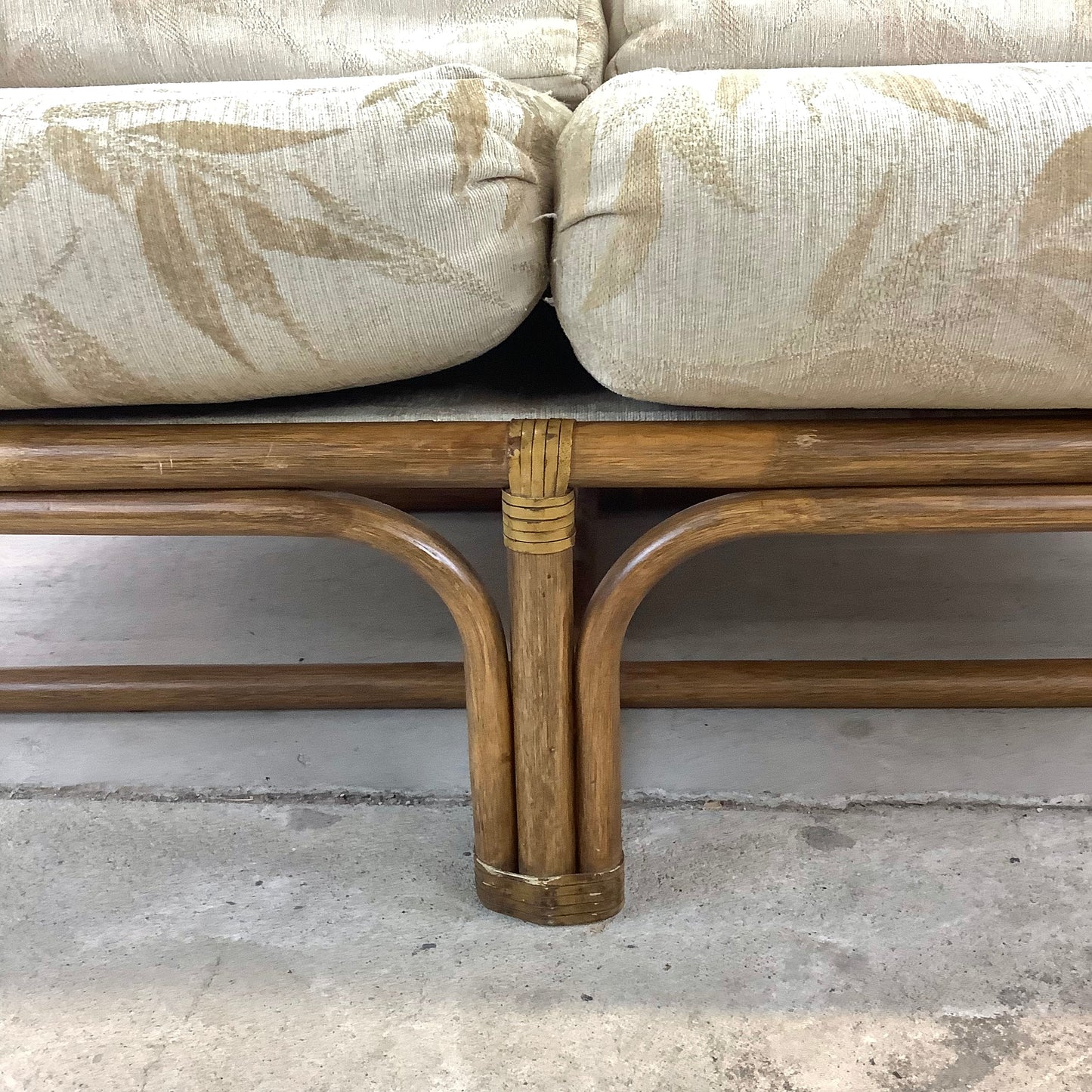 Vintage Coastal Rattan Loveseat
