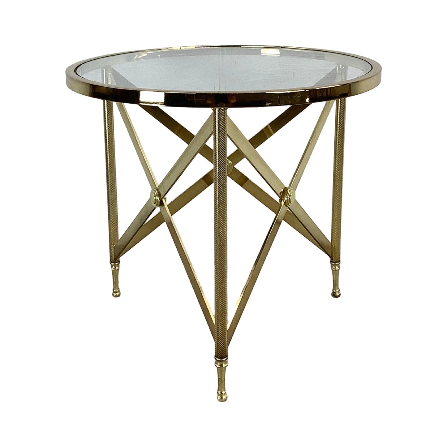 Maison Jansen Inspired Brass & Glass Side Table