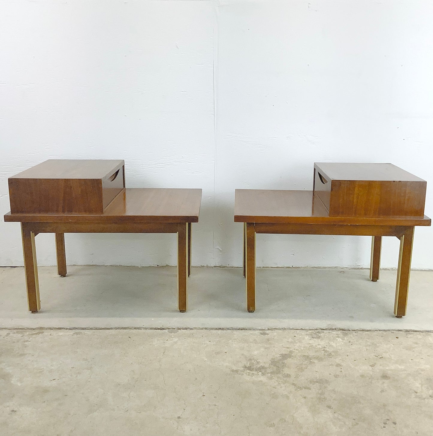 Pair Mid-Century Two Tier Side Tables - American of Martinsville