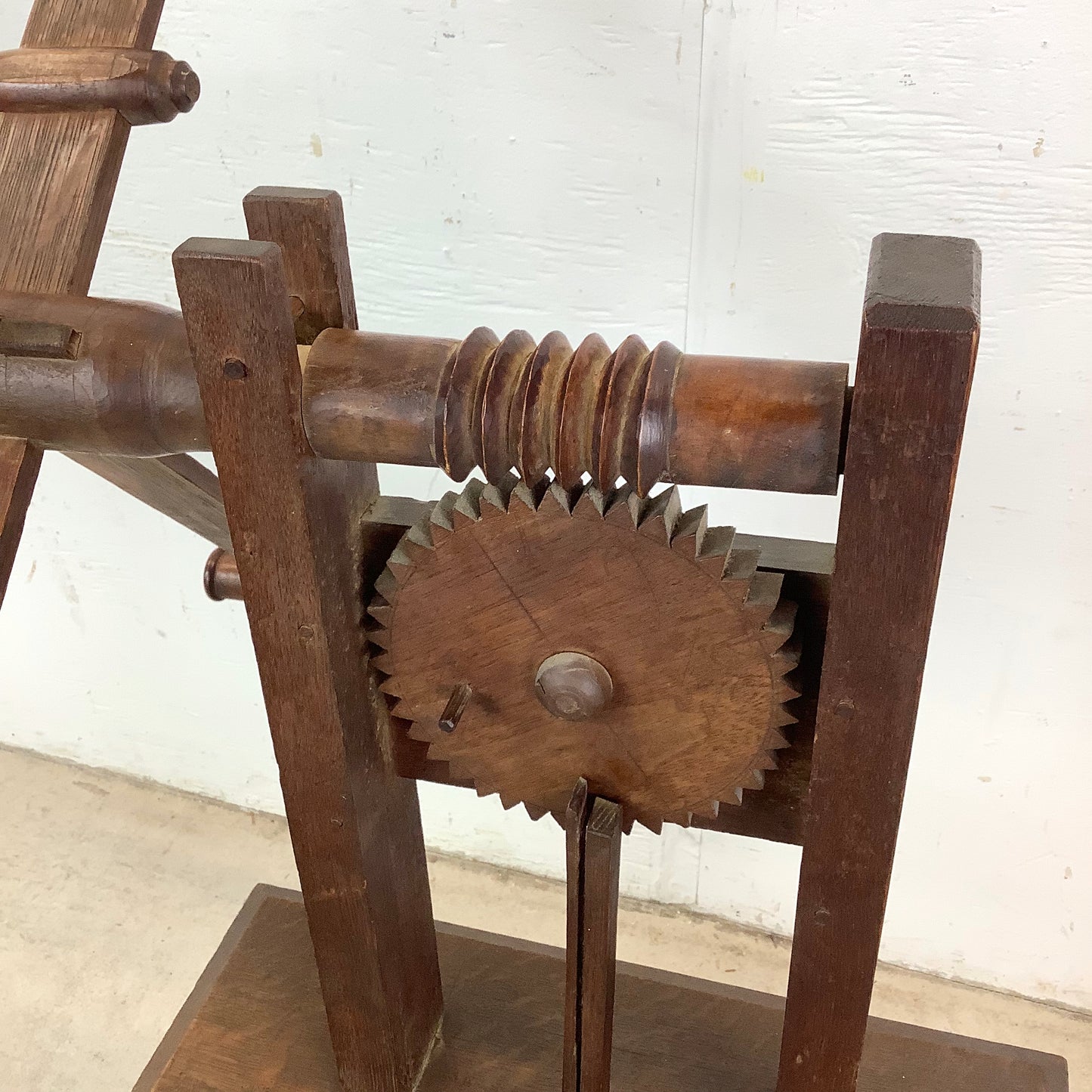 Vintage Wooden Yarn Winder – Functional Folk Sculpture