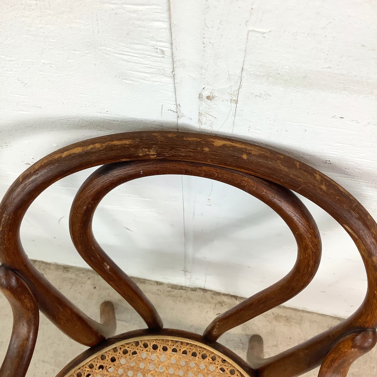 Vintage Thonet Style Children's Armchair With Bentwood Frame and Cane Seat