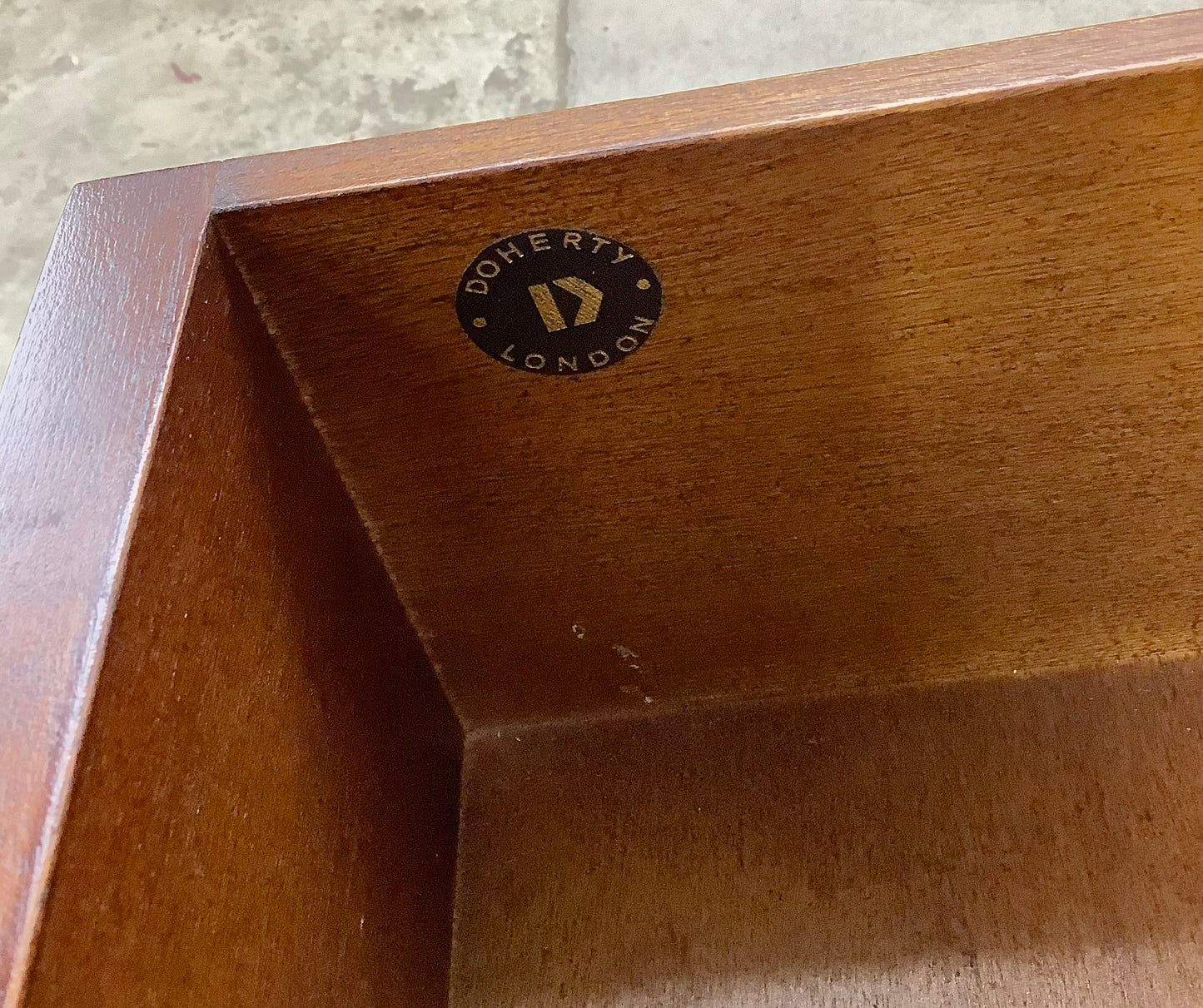 Vintage Campaign Dresser With Drop Front Desk by Doherty