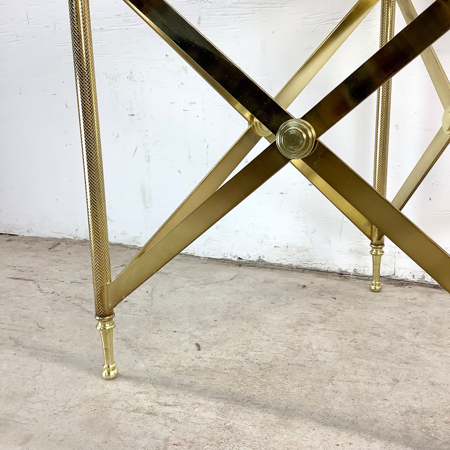 Maison Jansen Inspired Brass & Glass Side Table