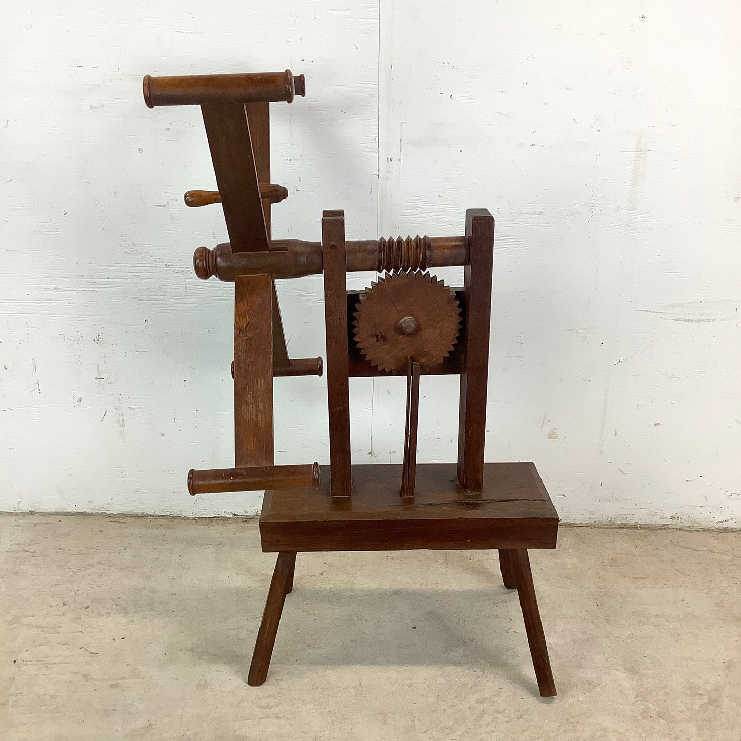 Vintage Wooden Yarn Winder – Functional Folk Sculpture