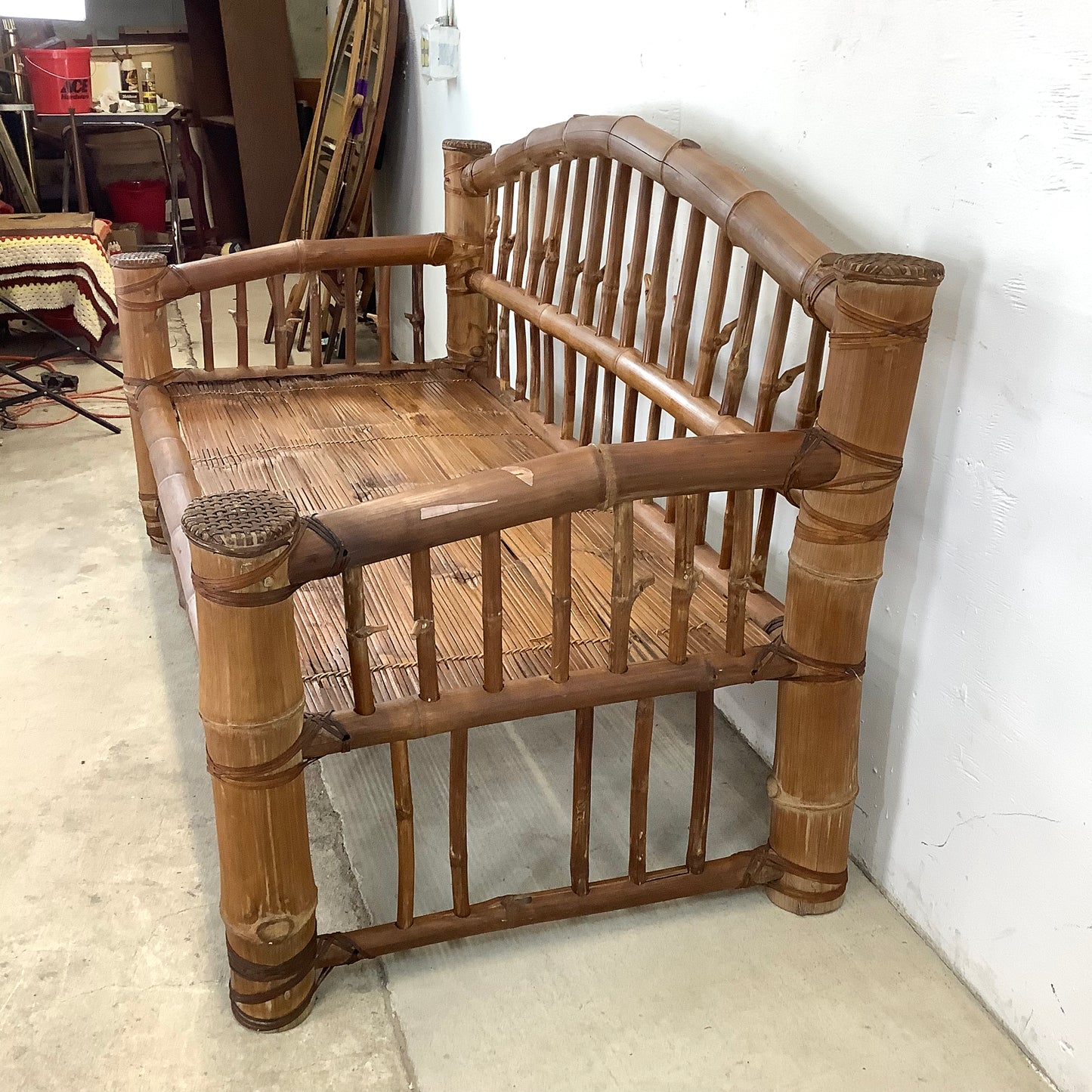 Hollywood Regency Bamboo Sofa or Daybed