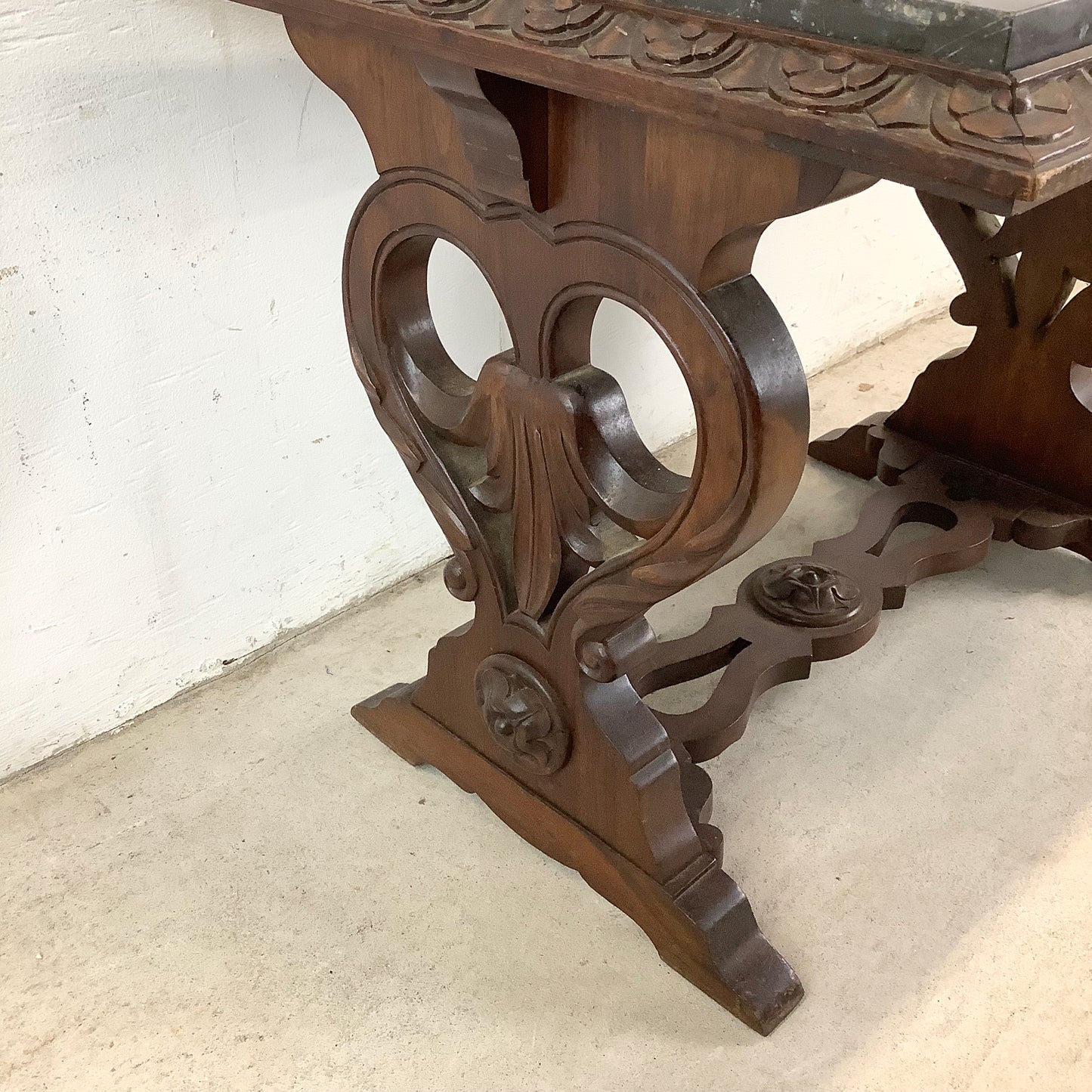 Small Antique Coffee Table With marble top