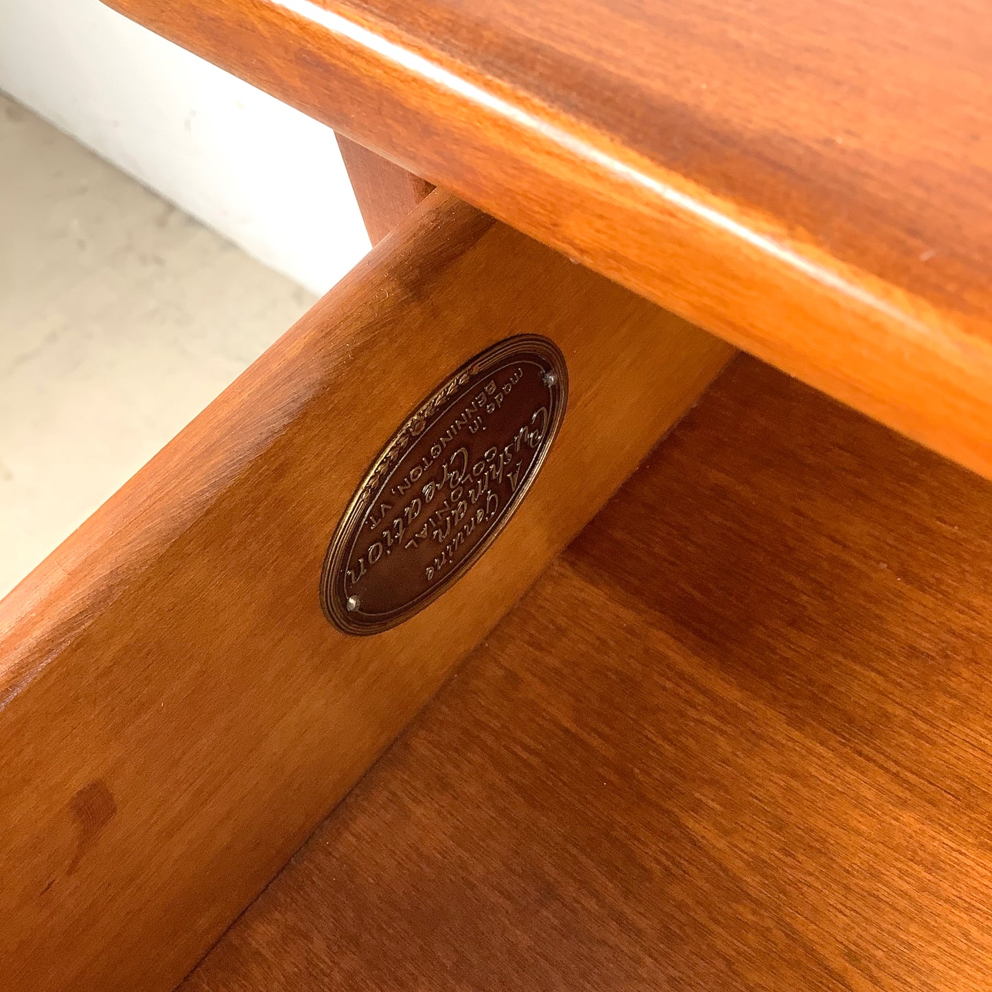 Vintage Single Drawer Colonial Nightstand by Cushman