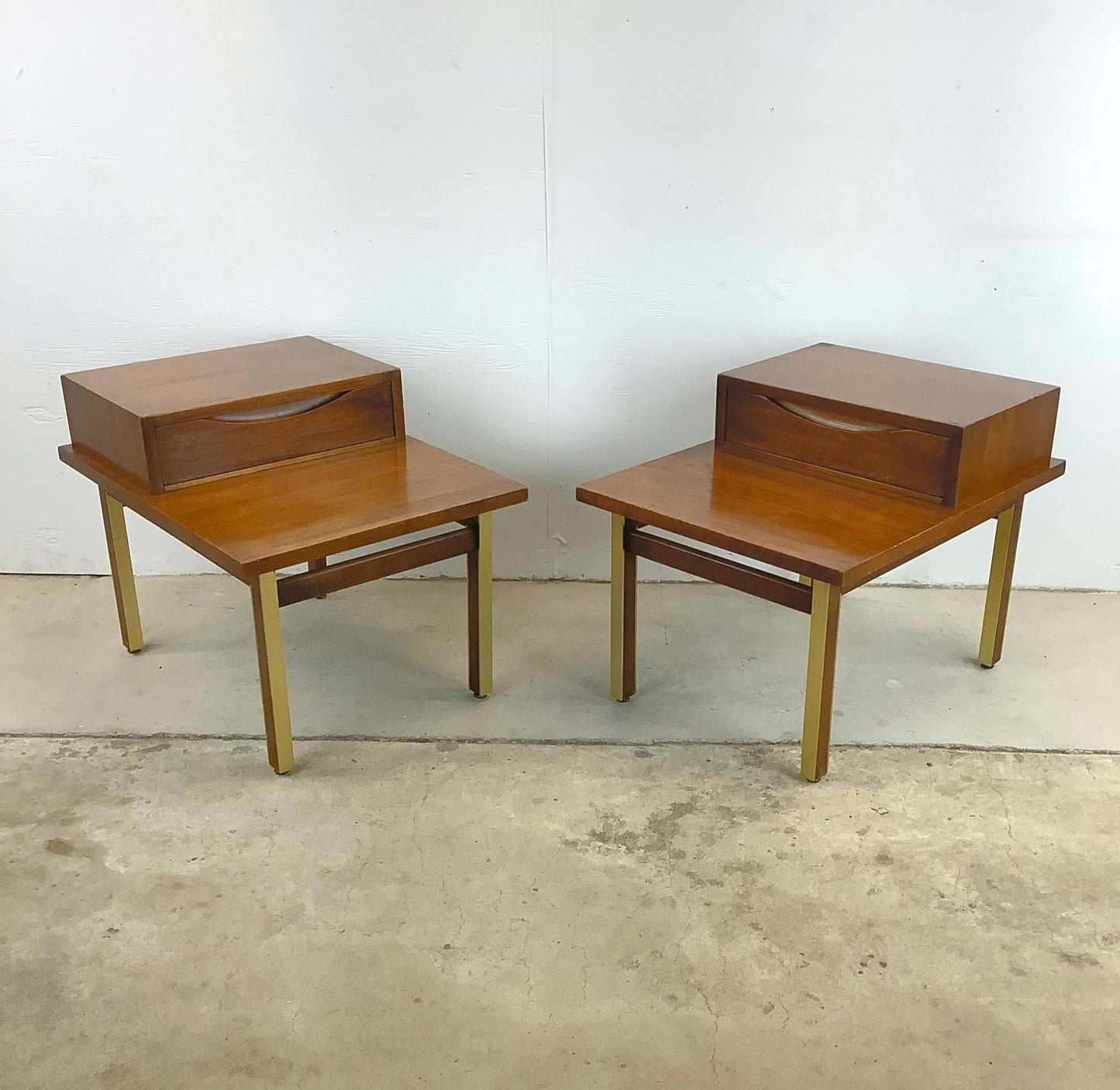 Pair Mid-Century Two Tier Side Tables - American of Martinsville