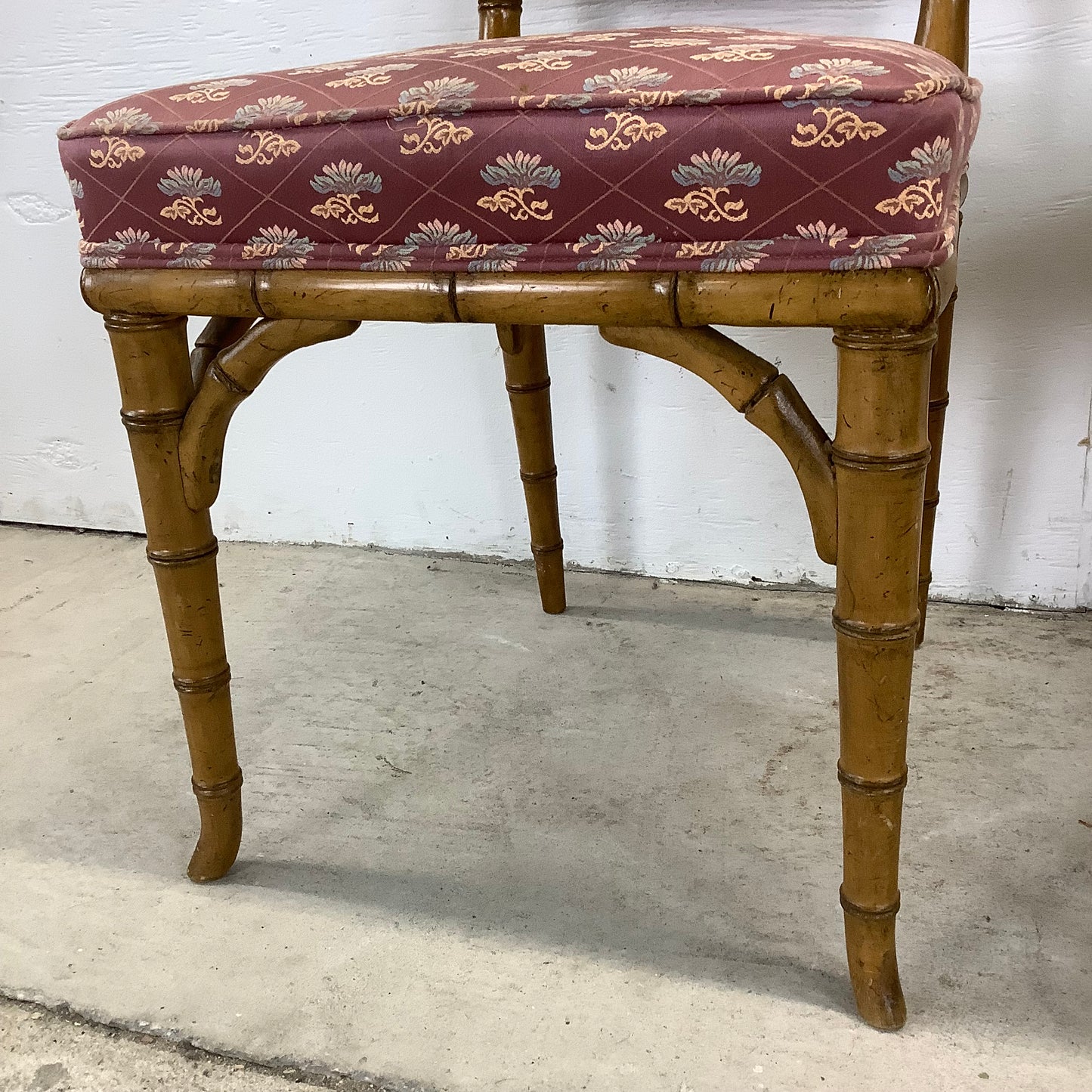 Vintage Regency Faux Bamboo Dining Chairs- set of Six